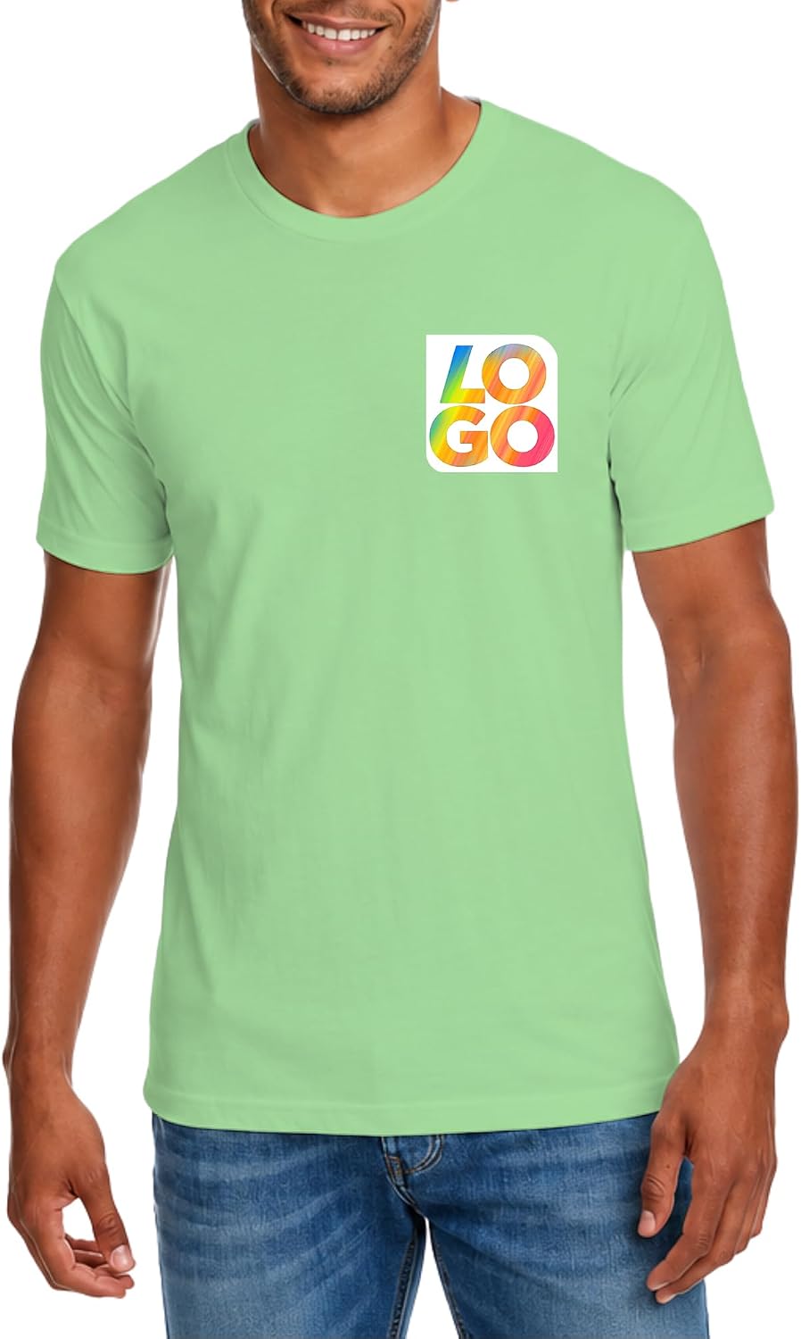 Custom Embroidered Unisex T-Shirt, 4.3 oz 60/40 Combed Ringspun Cotton/Poly Jersey, Tear-Away Label, Personalized USA -