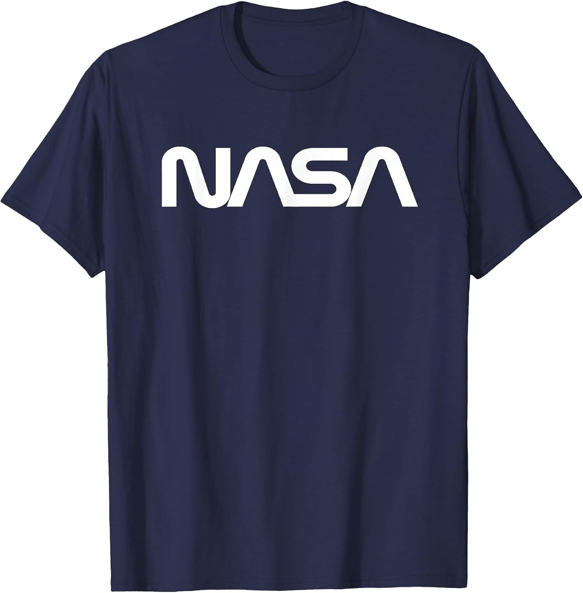 Classic NASA Worm White Logo T-Shirt - Navy Blue