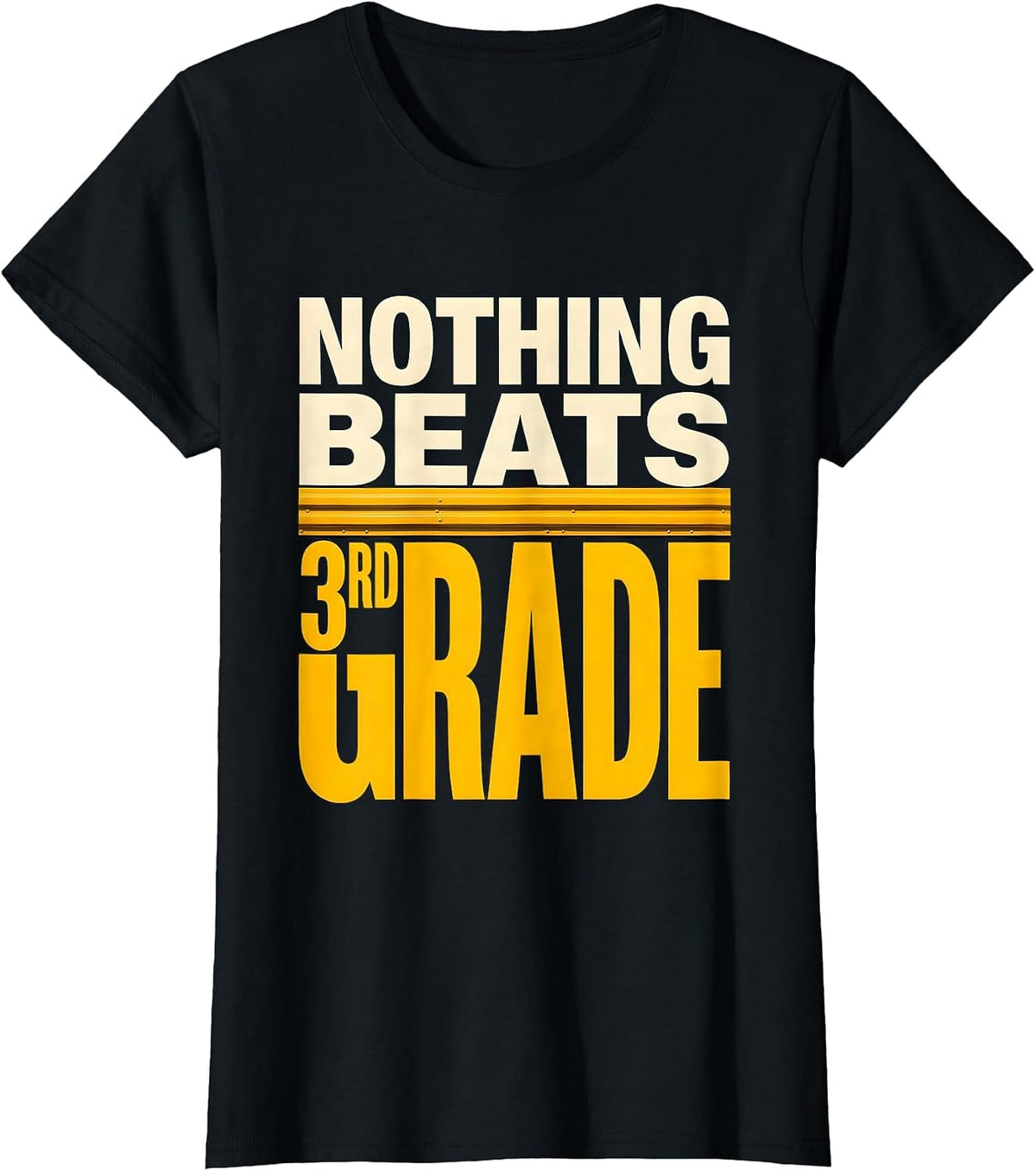 Nothing Beats 3rd Grade Back to School Rock Paper Scissors T-Shirt - Black