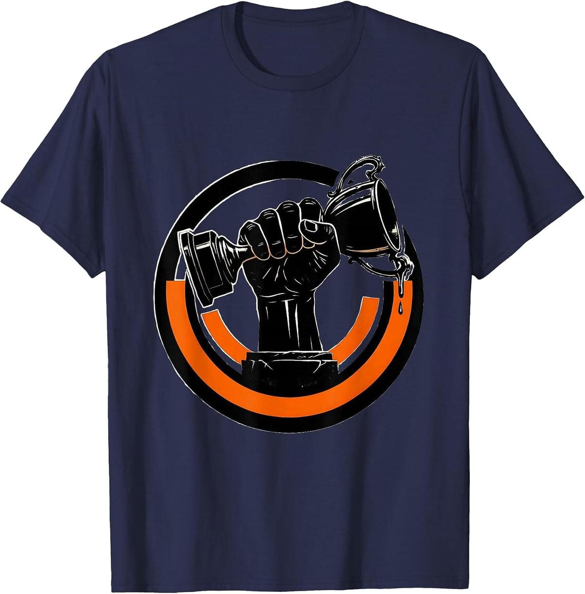 Labor Day Sarcasm Wilted Trophy Raised Fist T-Shirt - Navy Blue