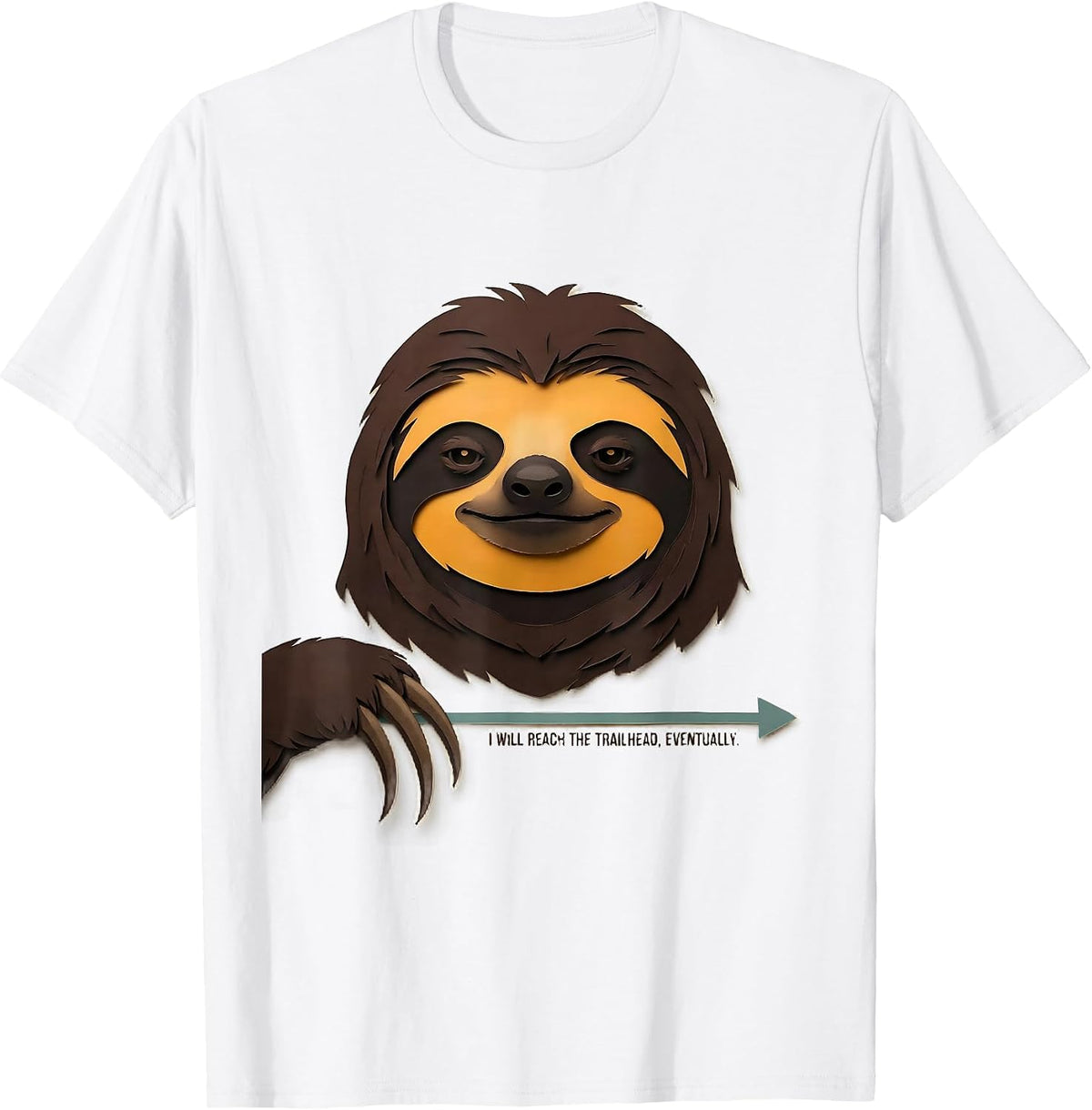 Men's I Will Reach The Trailhead Eventually Funny Sloth Lover T-Shirt - White