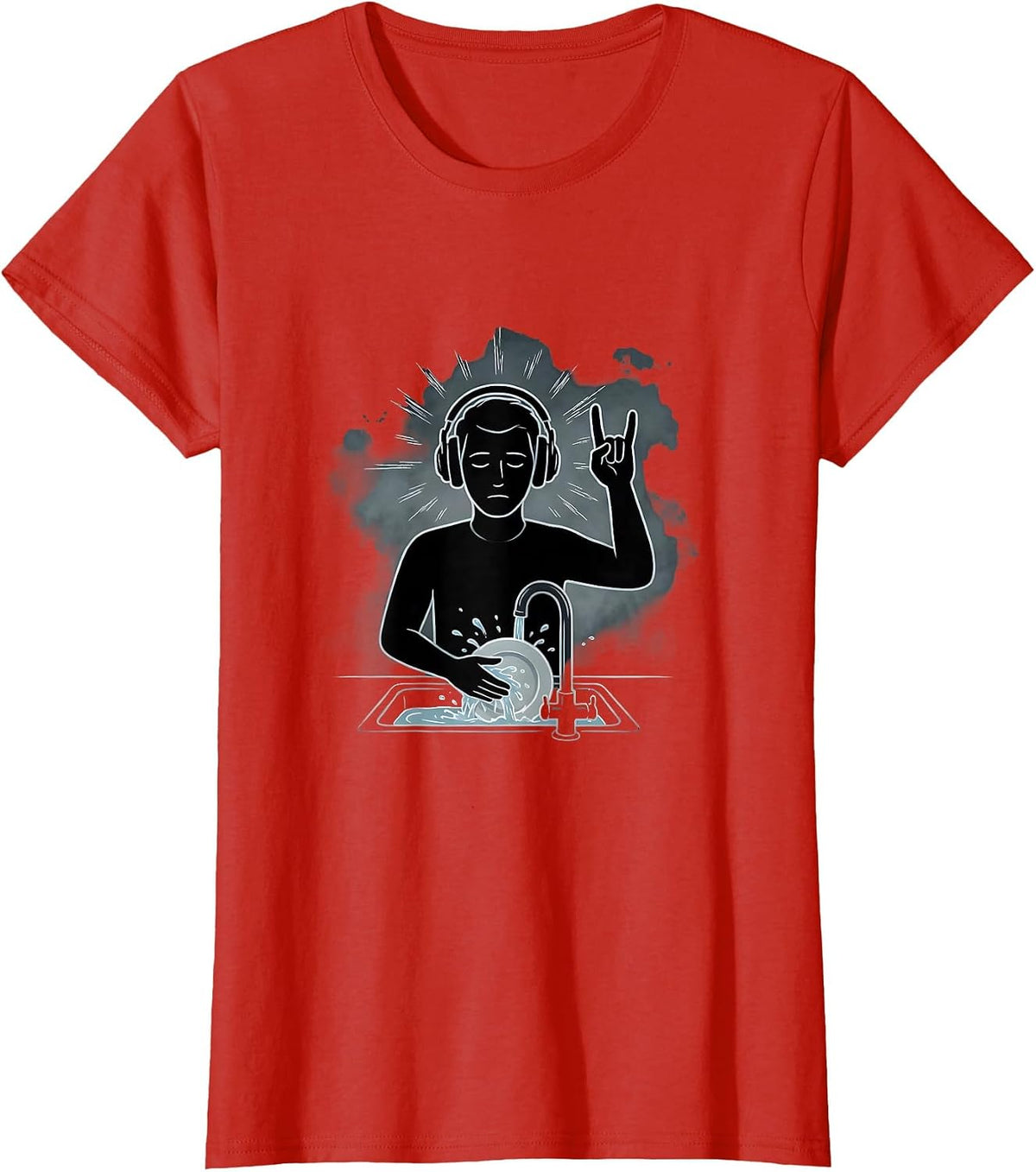 Women's Serene Metal Fan Deadpan Humor Heavy Metal Fan Gift T-Shirt - Red