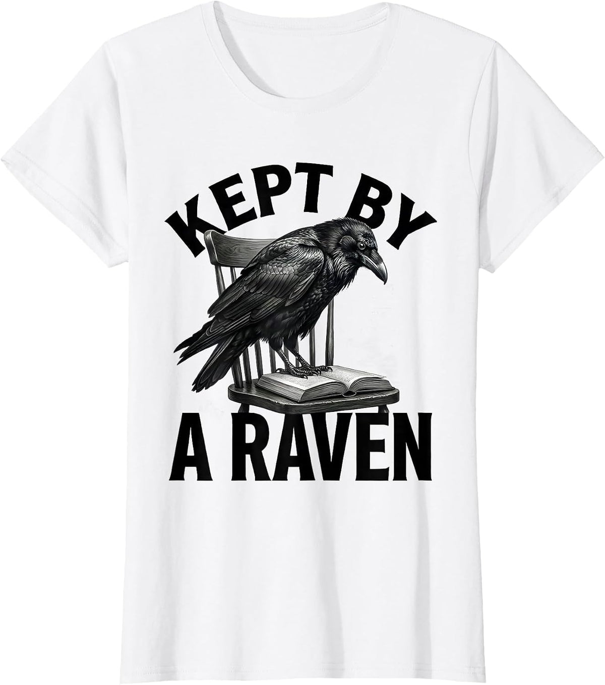 Women's Kept By A Raven Gothic Dark Humor Raven Lover T-Shirt - White