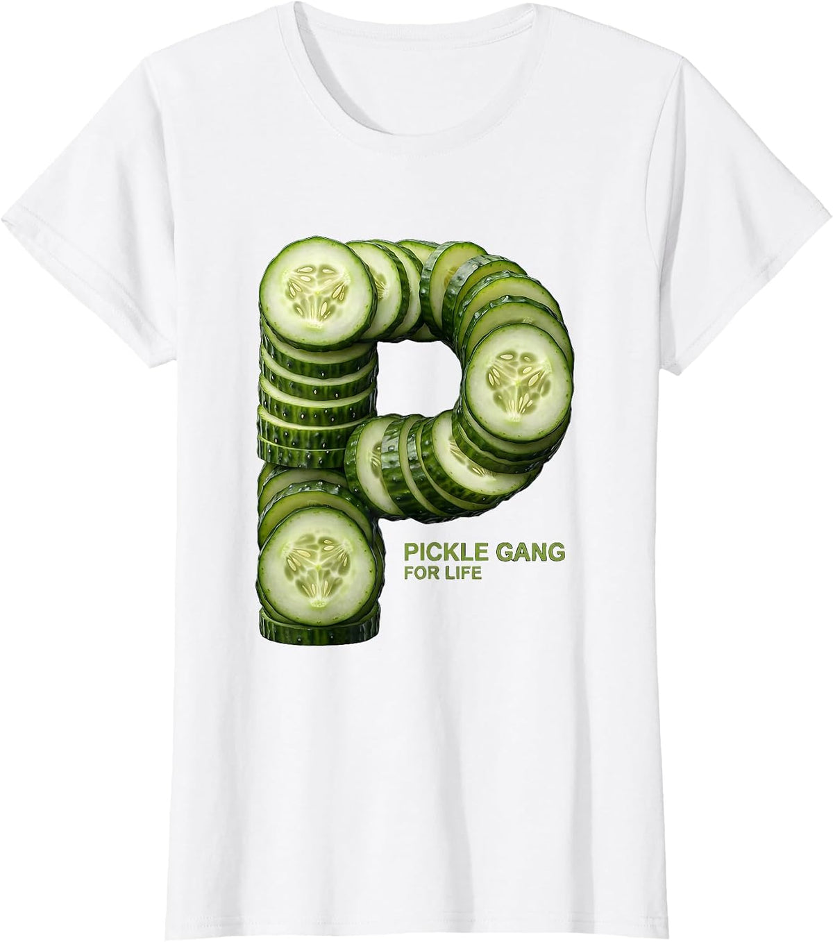 Pickle Gang For Life Funny Pickle Lover Design T-Shirt - White