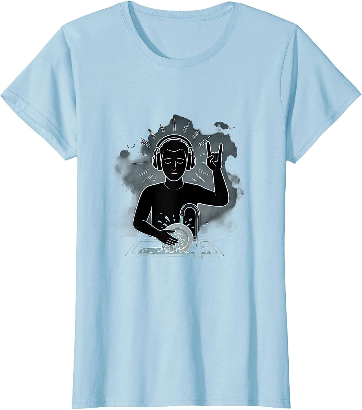 Women's Serene Metal Fan Deadpan Humor Heavy Metal Fan Gift T-Shirt - Baby Blue