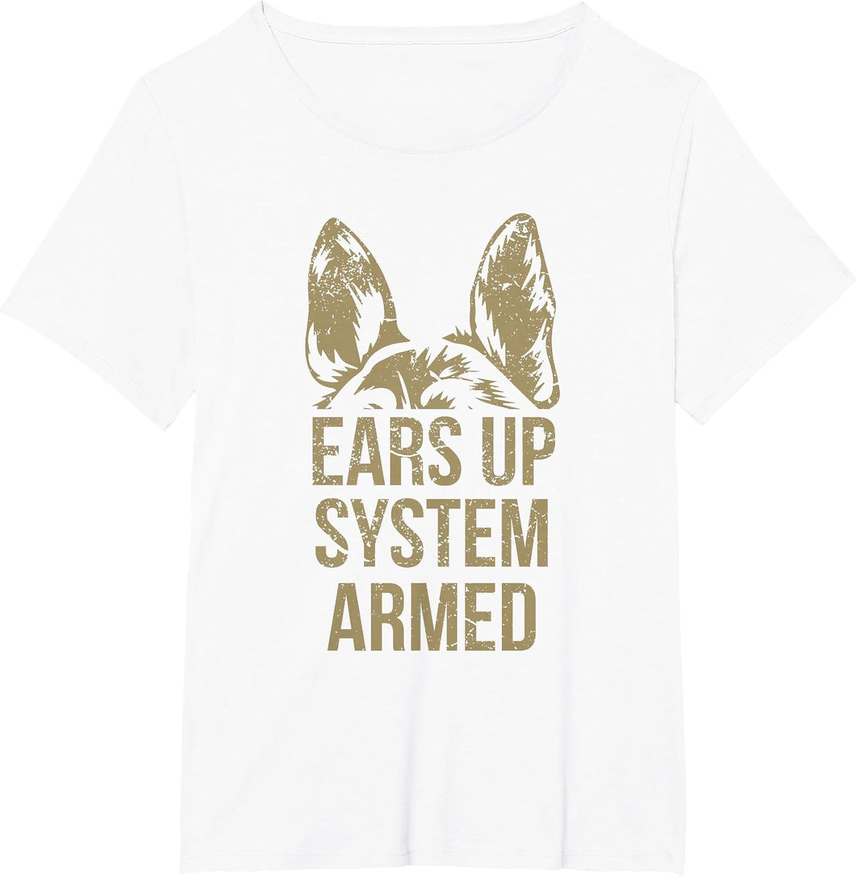 German Shepherd Ears Up System Armed T Shirt T-Shirt - White