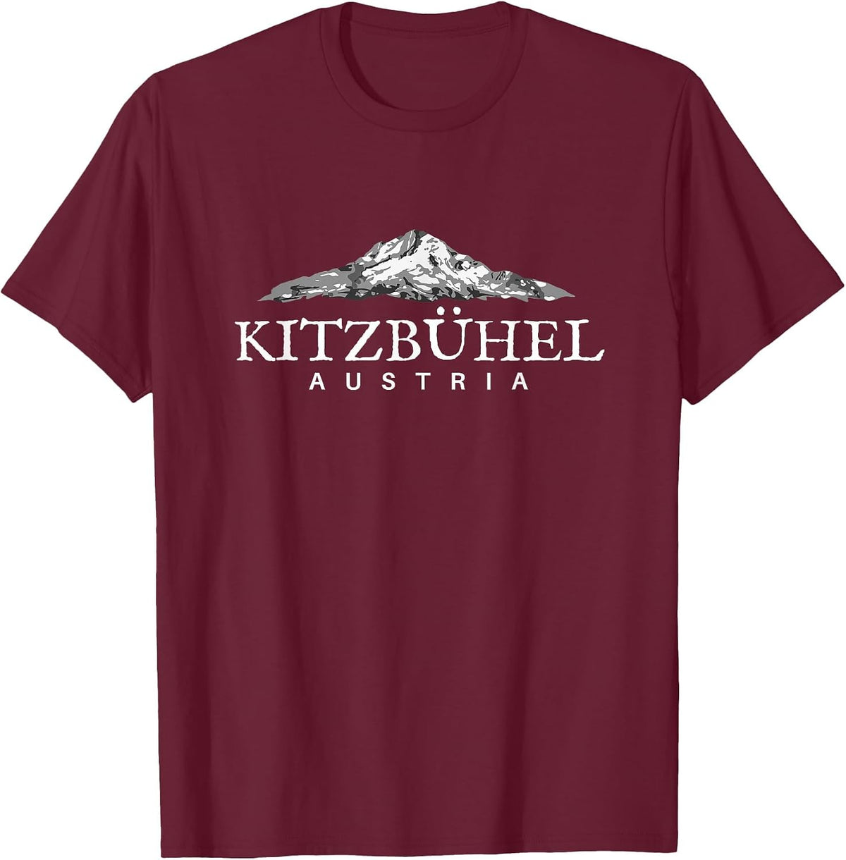 Kitzbuhel Austria Mountain T-Shirt, Kitzbuhel Alps Tee T-Shirt - Burgundy