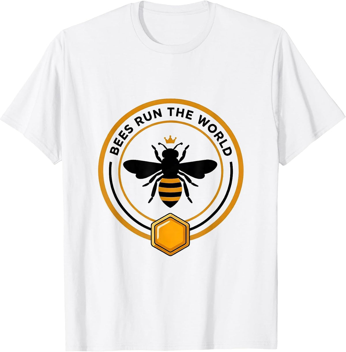 Men's Bees Run The World Bee Lover Design T-Shirt - White