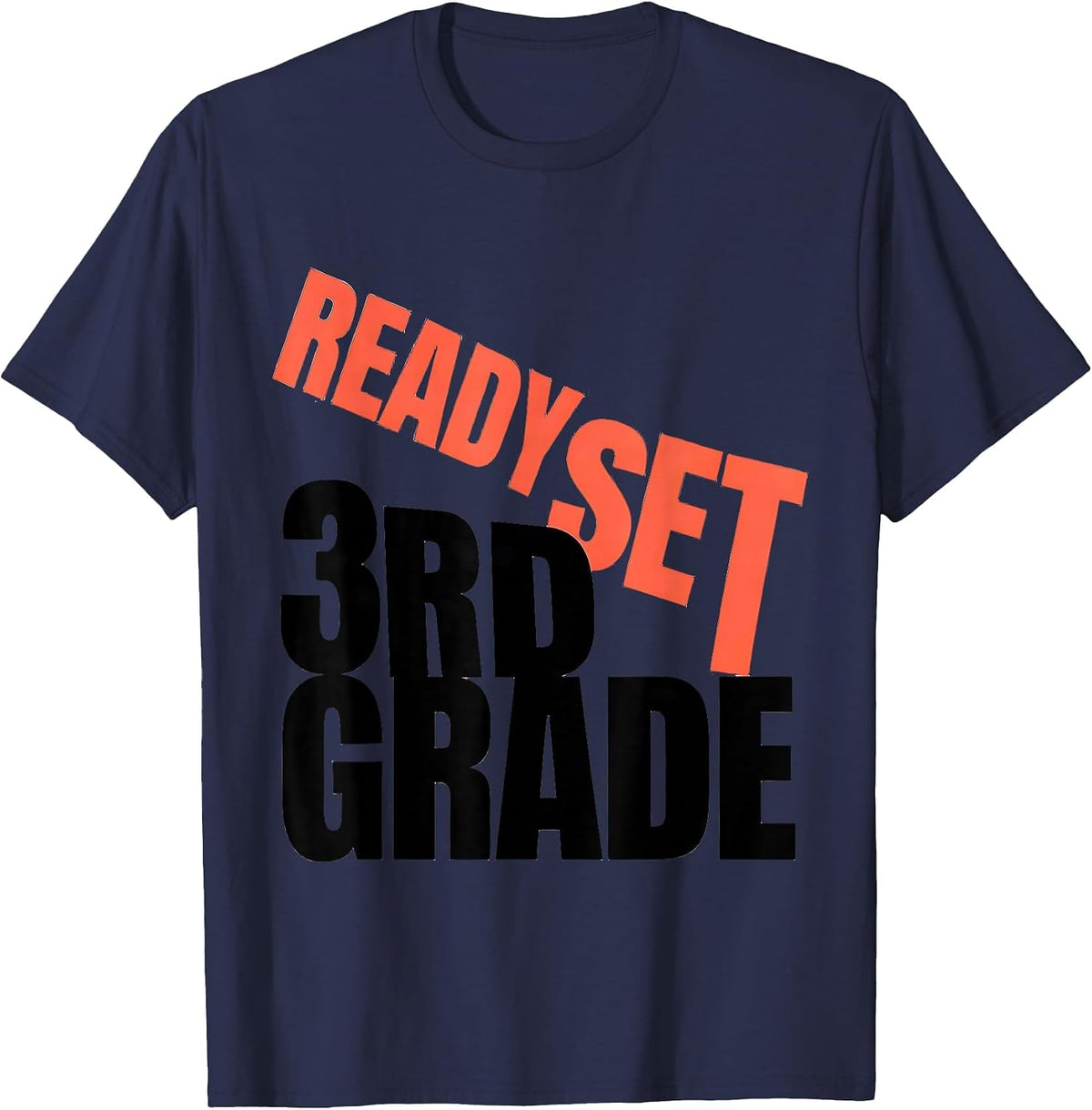 Men's Ready Set 3rd Grade Kids Girl Teacher Back To School T-Shirt - Navy Blue