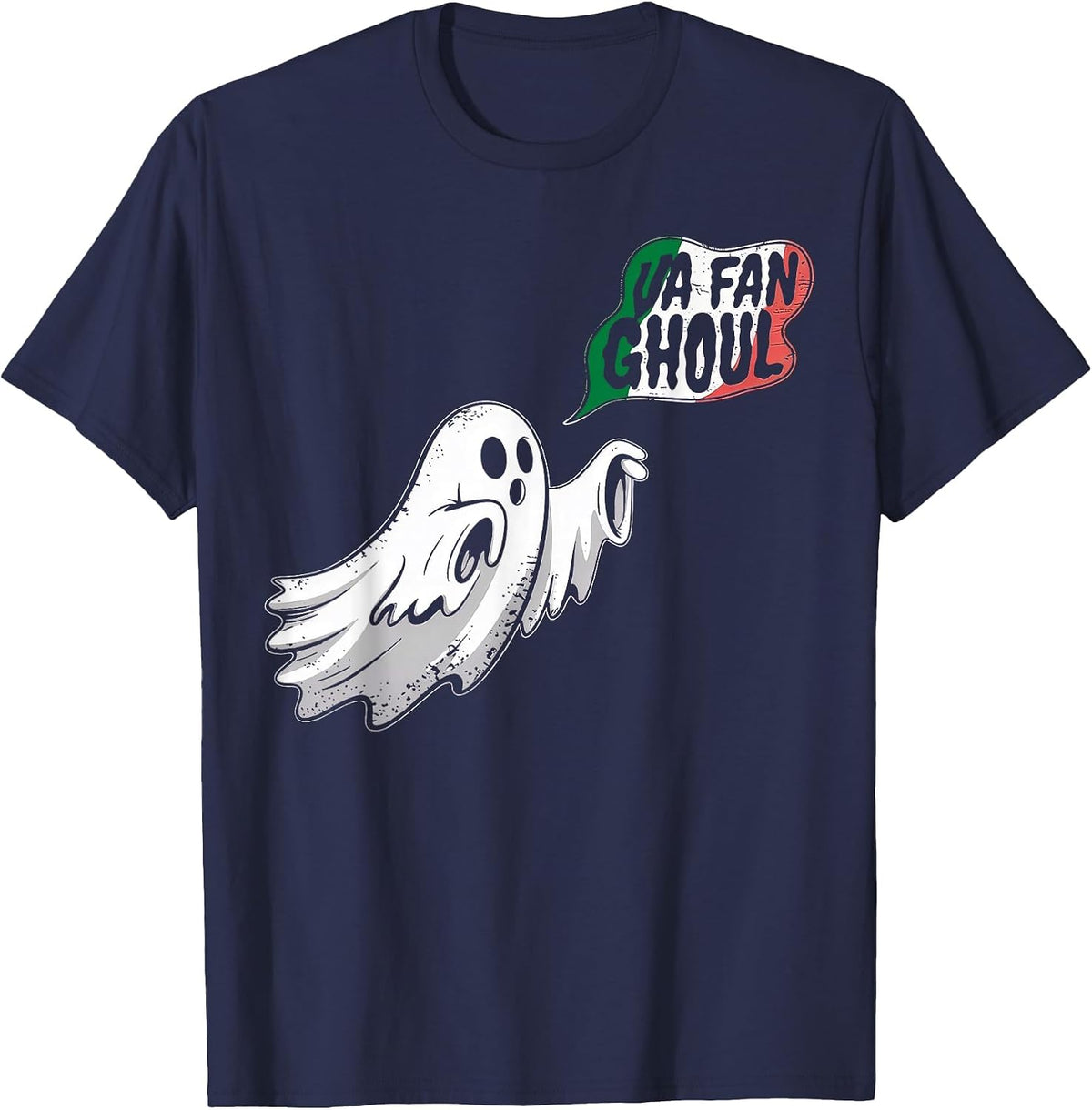 Va Fan Ghoul Ghost Italian Halloween T-Shirt - Navy Blue