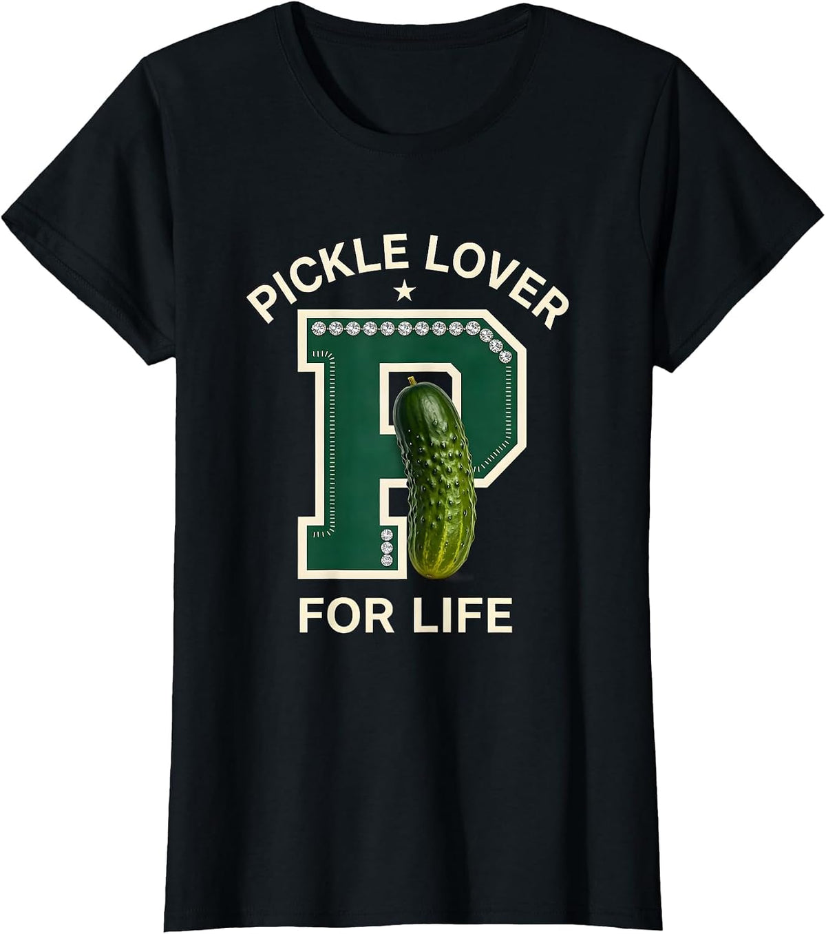 Pickle Lover For Life Funny Pickle Fan Design T-Shirt - Black