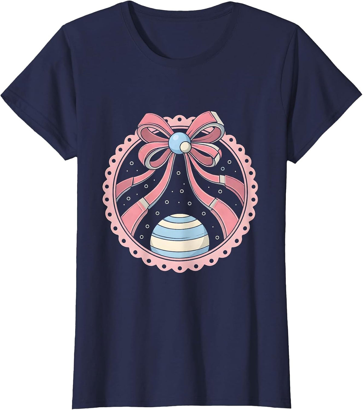 Women's Comet Streaking Toward Planet Starfield Design T-Shirt - Navy Blue