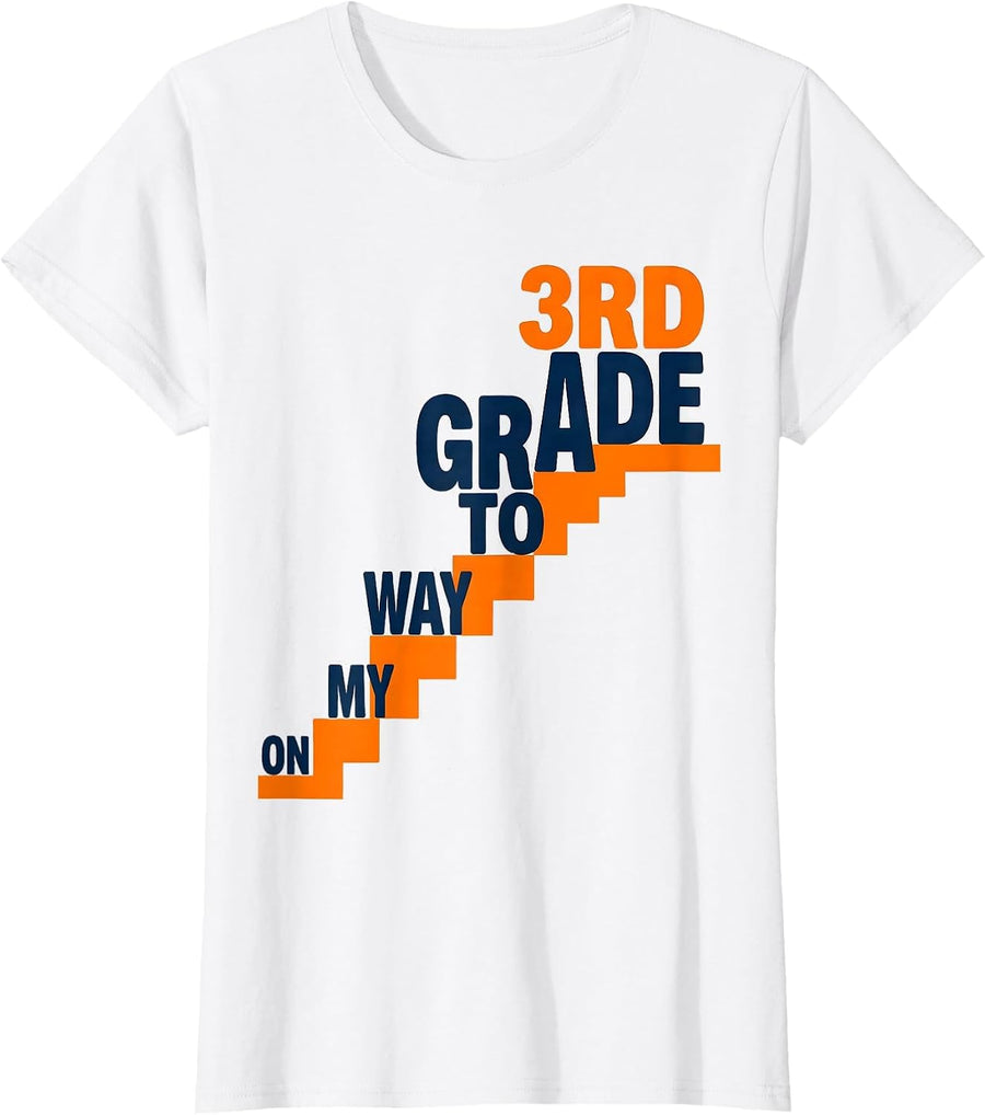 Women's On My Way To 3rd Grade Funny Back To School Student Teacher T-Shirt - White