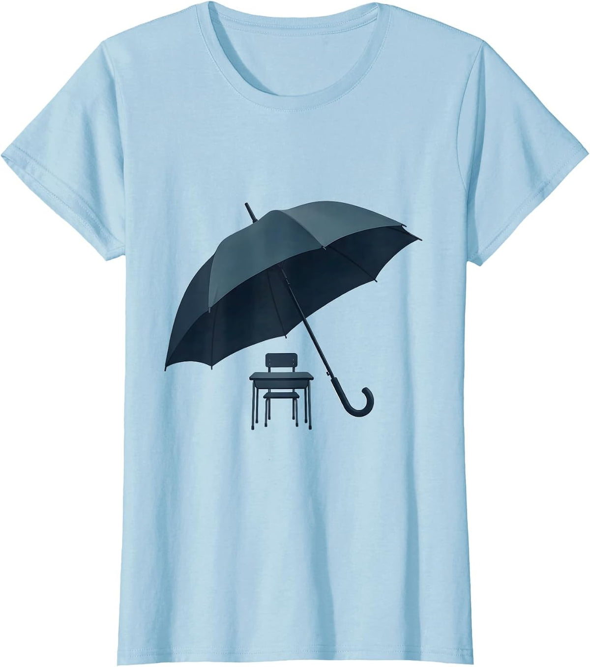 Women's Paraprofessional Protective Umbrella School Desk T-Shirt - Baby Blue