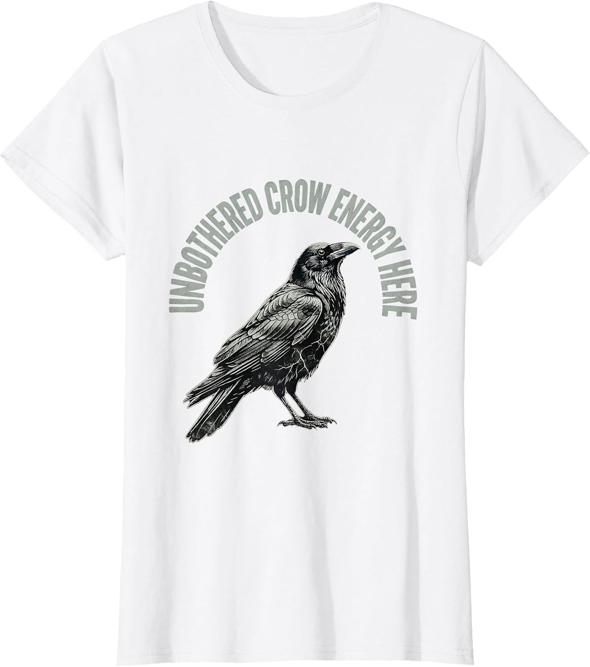 Women's Unbothered Crow Energy Attitude Design T-Shirt - White