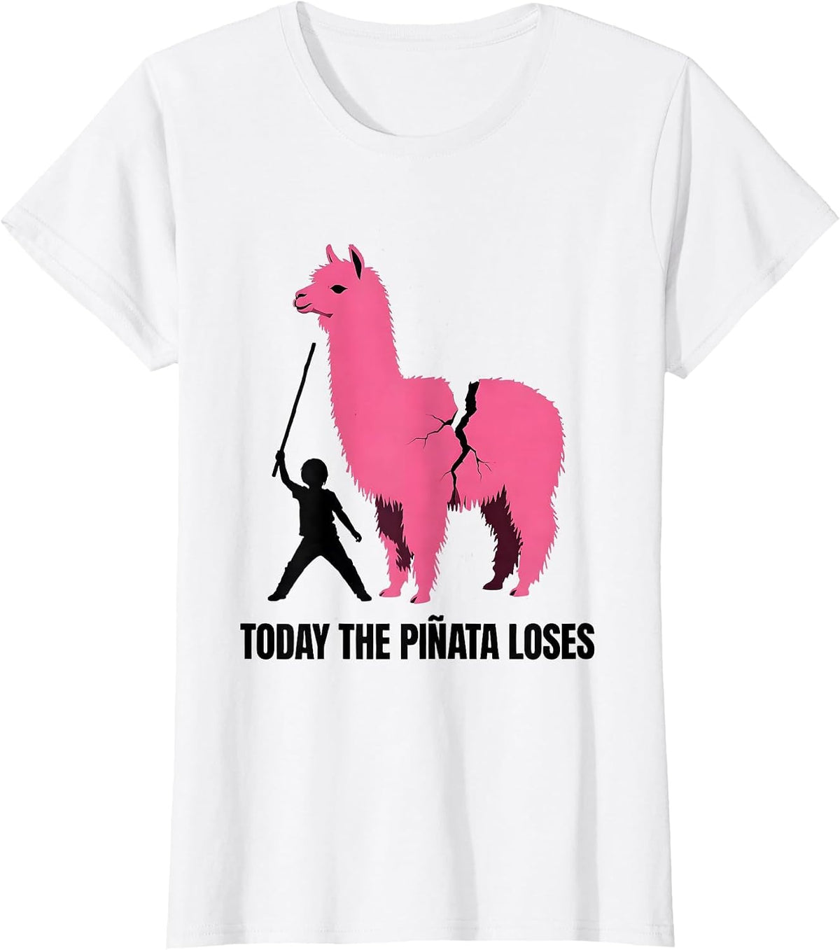Today The Piñata Loses Funny Llama Pinata Birthday Boy Gamer T-Shirt - White