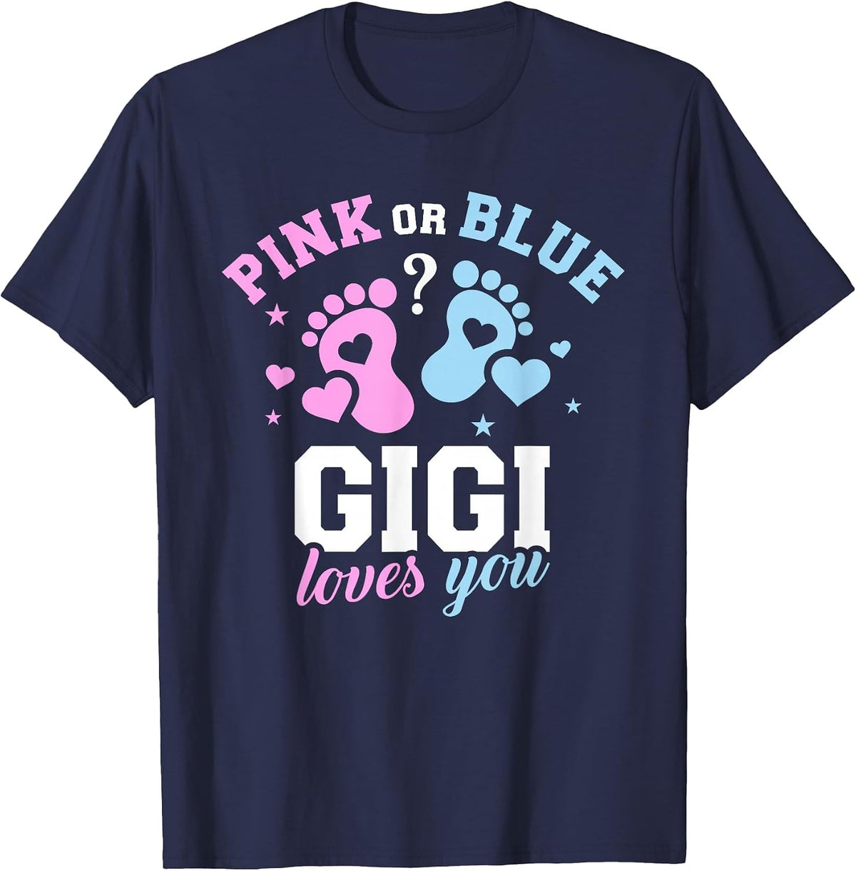 Gender Reveal Gigi T-Shirt - Navy Blue