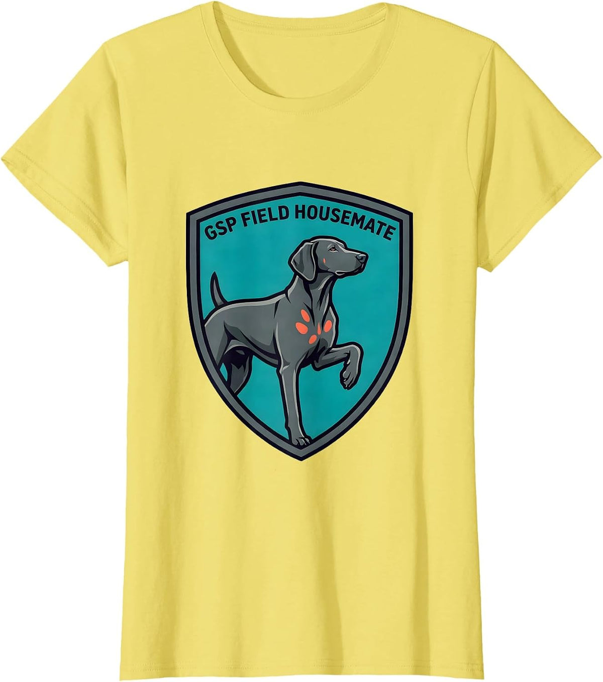 GSP Field Housemate Funny German Shorthaired Pointer Dog T-Shirt - Lemon Yellow
