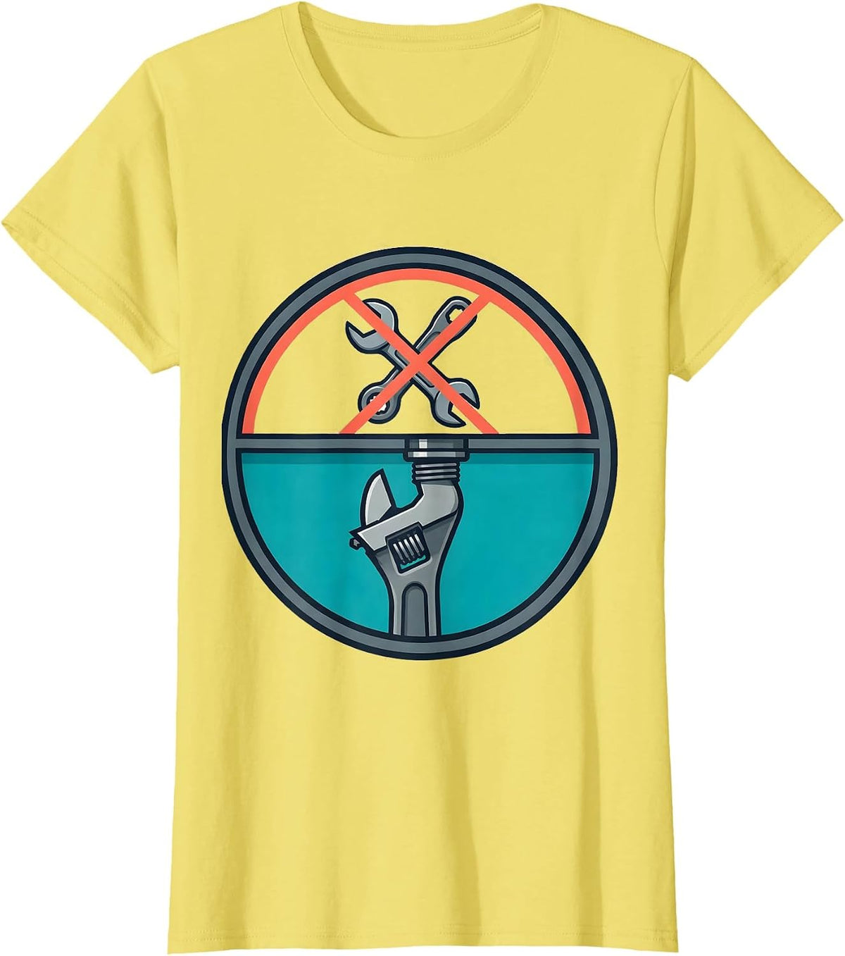 Sealed Pipe Wrench Plumber Dad Trade Humor T-Shirt - Lemon Yellow