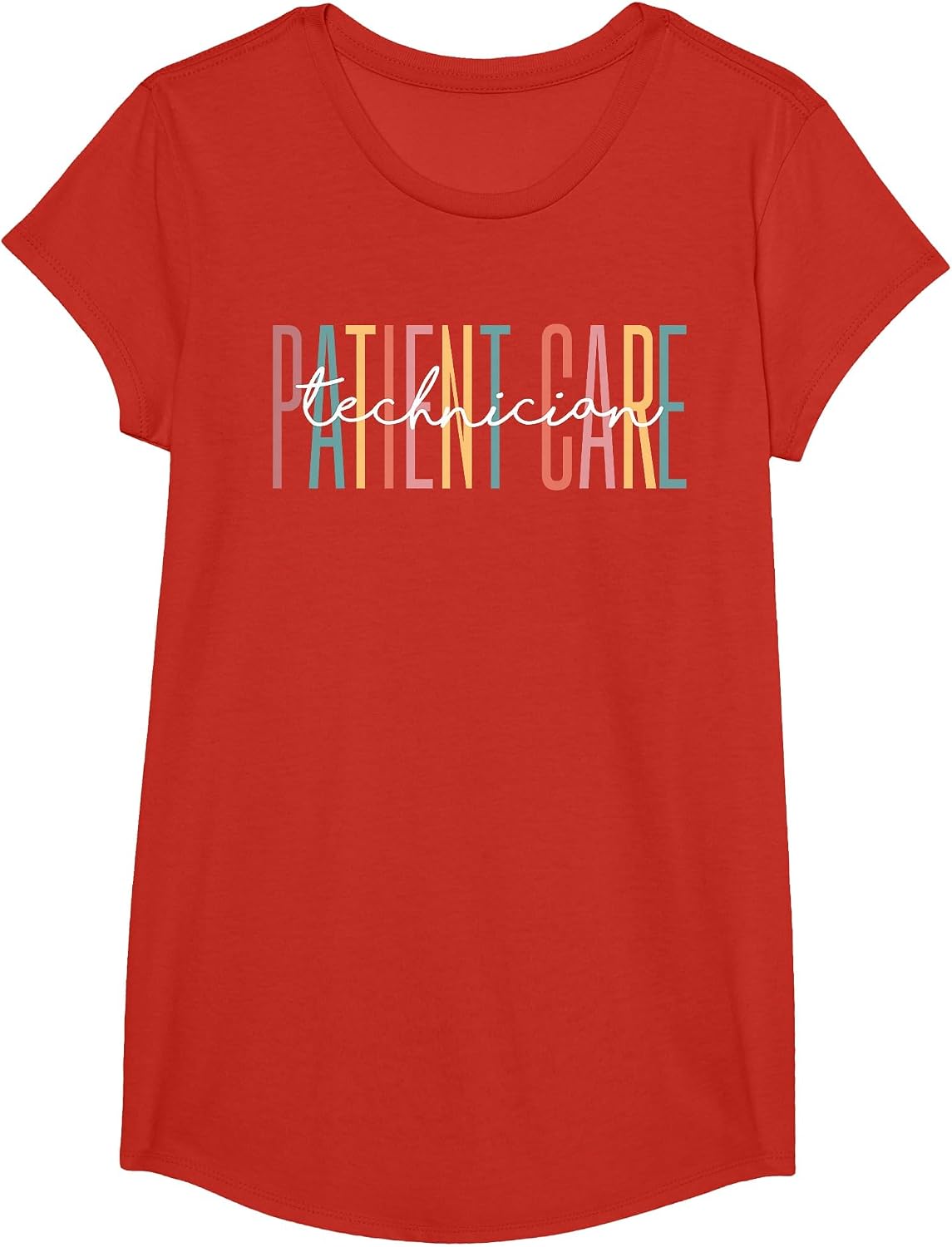 Patient Care Technician Best Patient Care Tech PCT T-Shirt - Girls Red