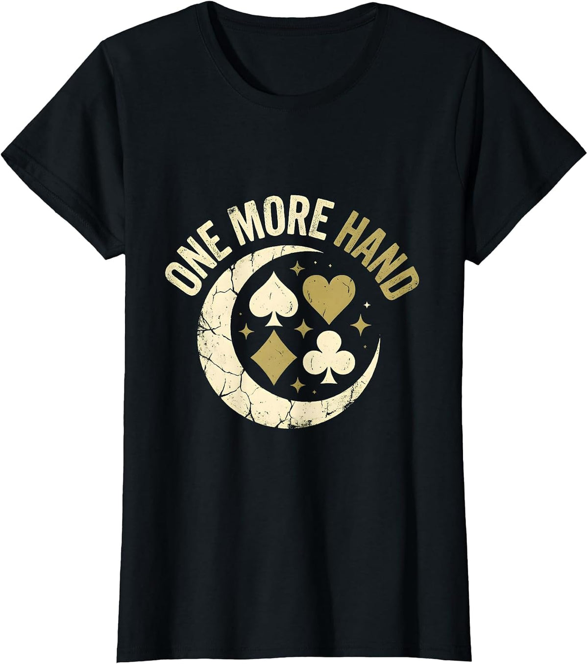 One More Hand Gambling Graphic Design T-Shirt - Black