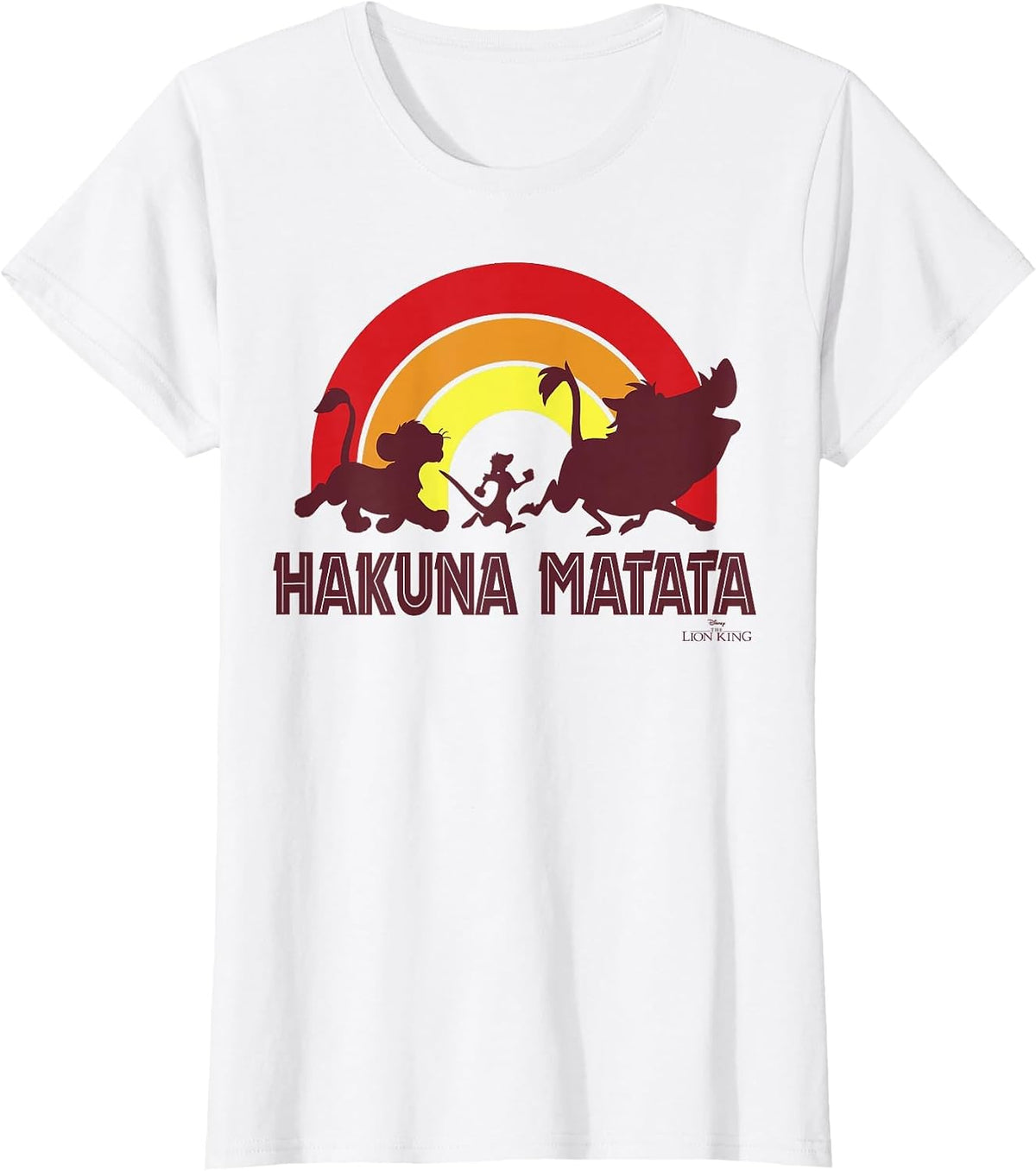 Disney The Lion King Sunset Hakuna Matata Line Up T-Shirt - White