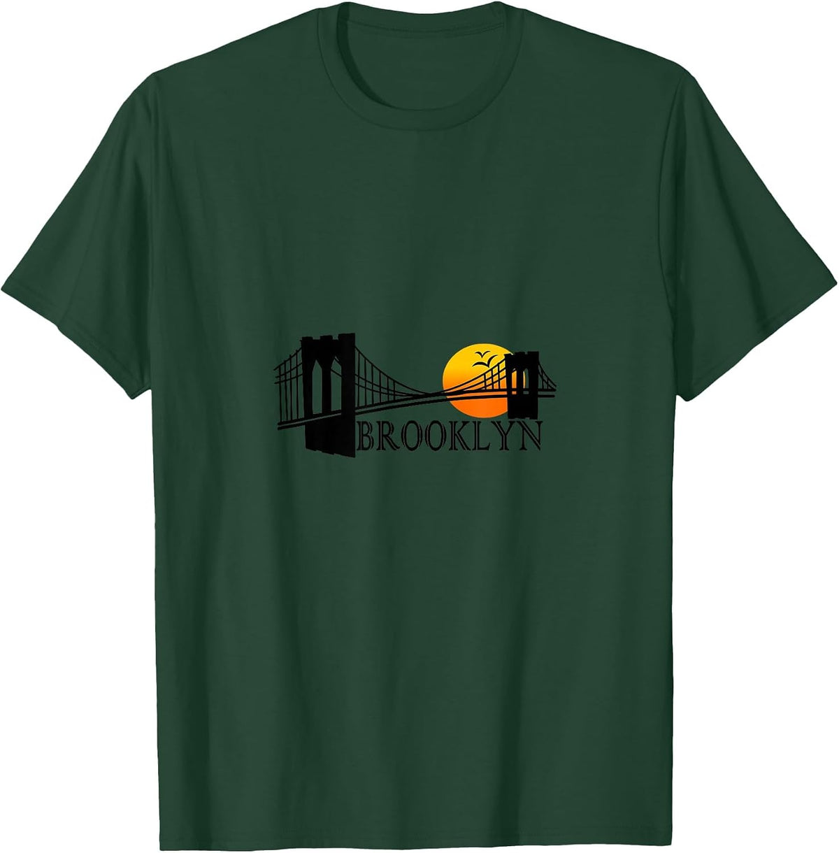 Brooklyn Bridge Sunset T-Shirt - Dark Green
