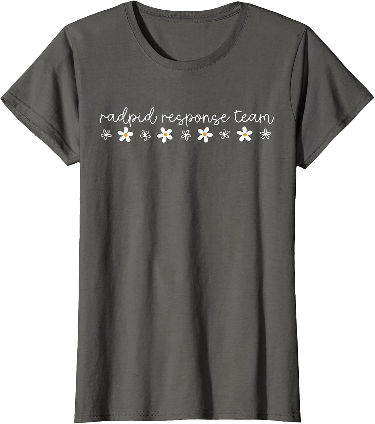Retro Daisy Flower Rapid Response Team School Nursing T-Shirt - Asphalt Grey