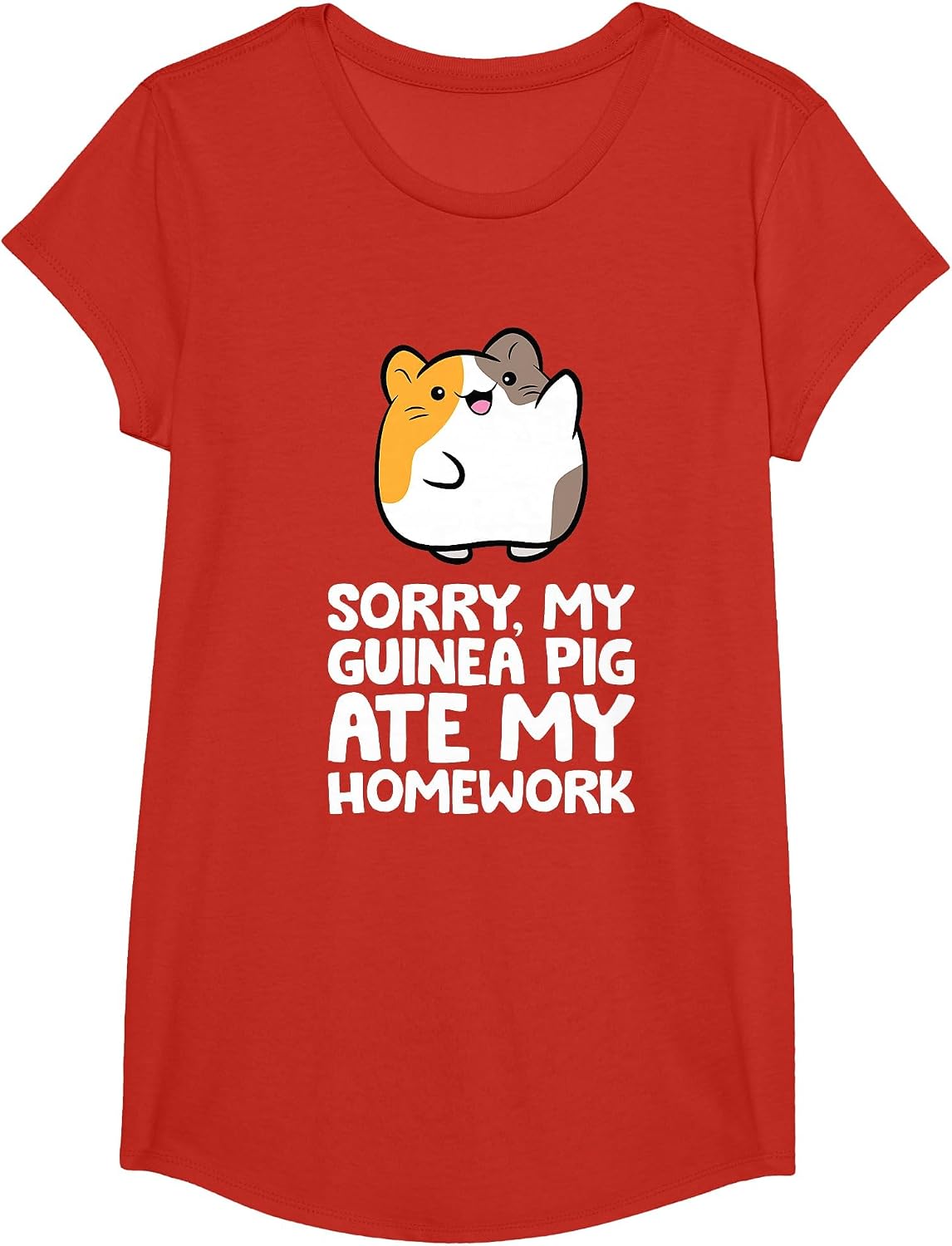 Guinea Pig Homework Sorry My Guinea Pig Ate My Homework T-Shirt - Girls Red