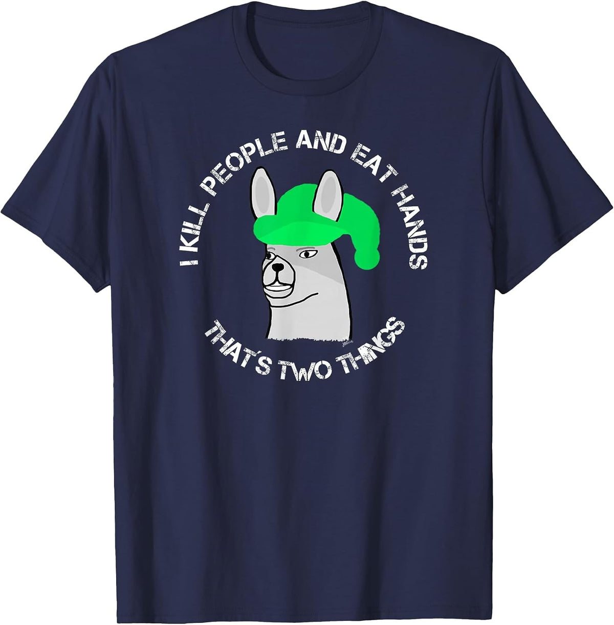 Lamas with Hats Karl - that´s Two Things - Funny Karl T-Shirt - Navy Blue