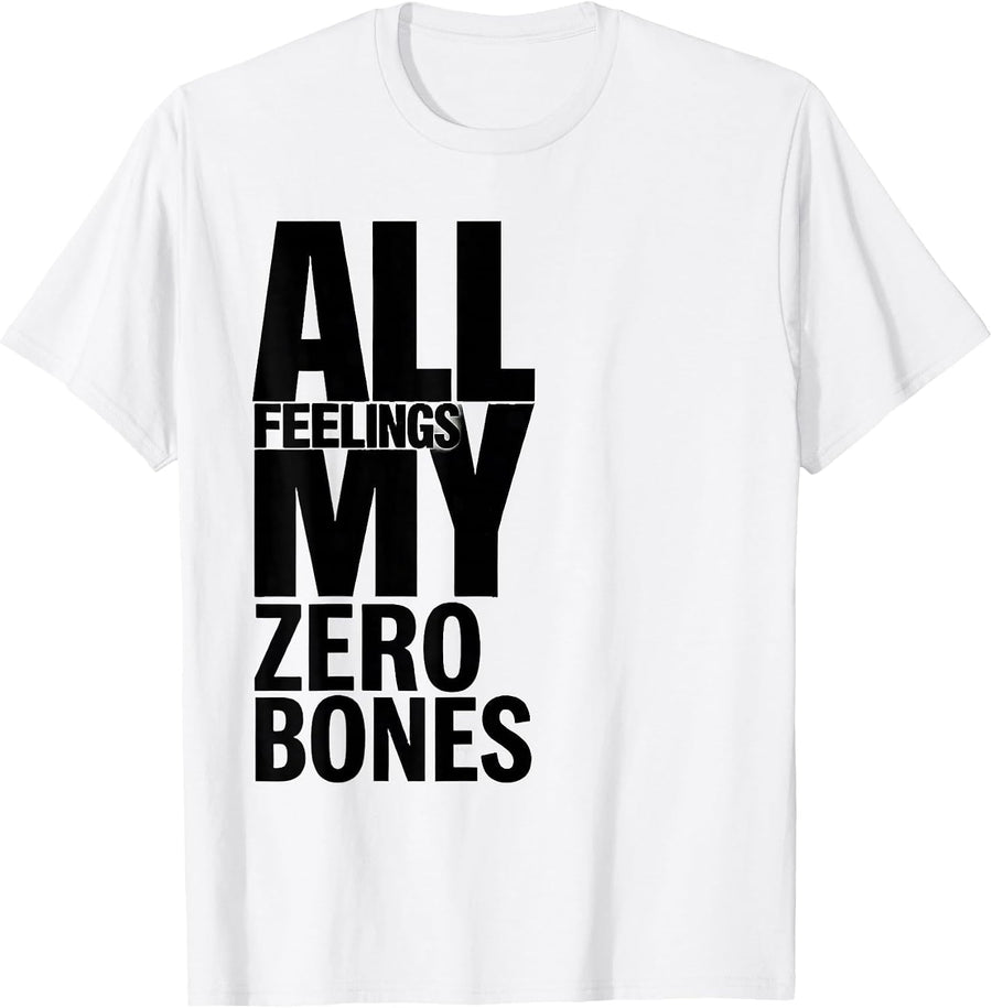 Men's All My Feelings, Zero Bones Octopus Lover Japanese Aesthetic T-Shirt - White