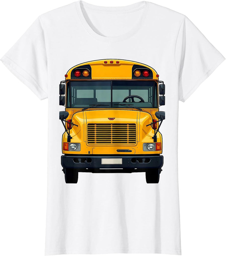 Women's School Bus Driver Funny Halloween Costume Role Play T-Shirt - White