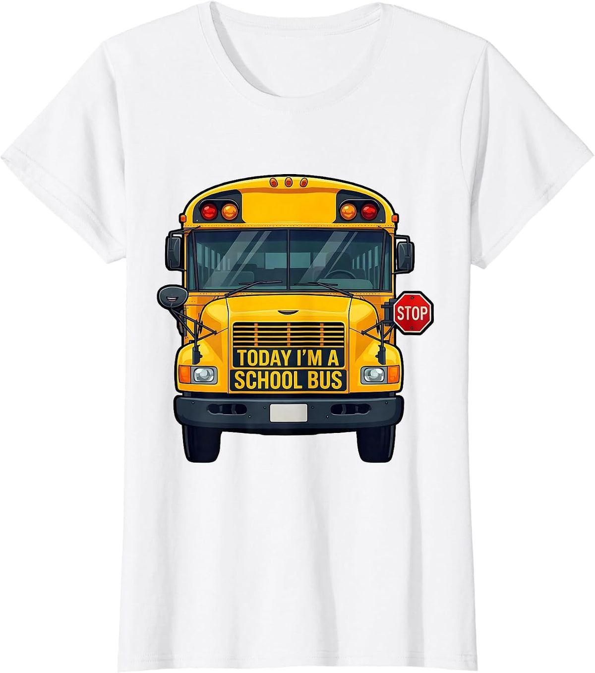 Today I'm A School Bus Funny Halloween Costume School Driver T-Shirt - White