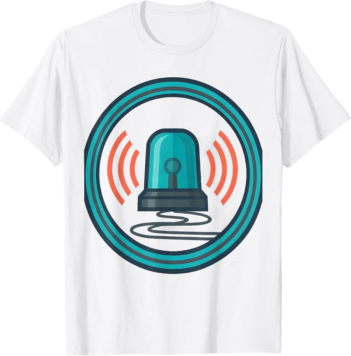 Men's Rotating Beacon EMS Paramedic EMT Humor T-Shirt - White