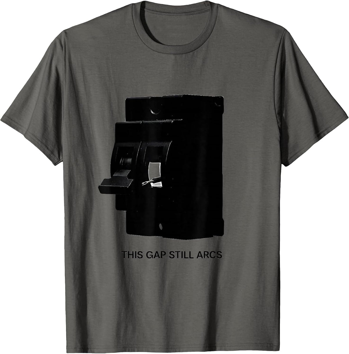 Men's This Gap Still Arcs Funny Electrician Engineer Lineman Gift T-Shirt - Asphalt Grey