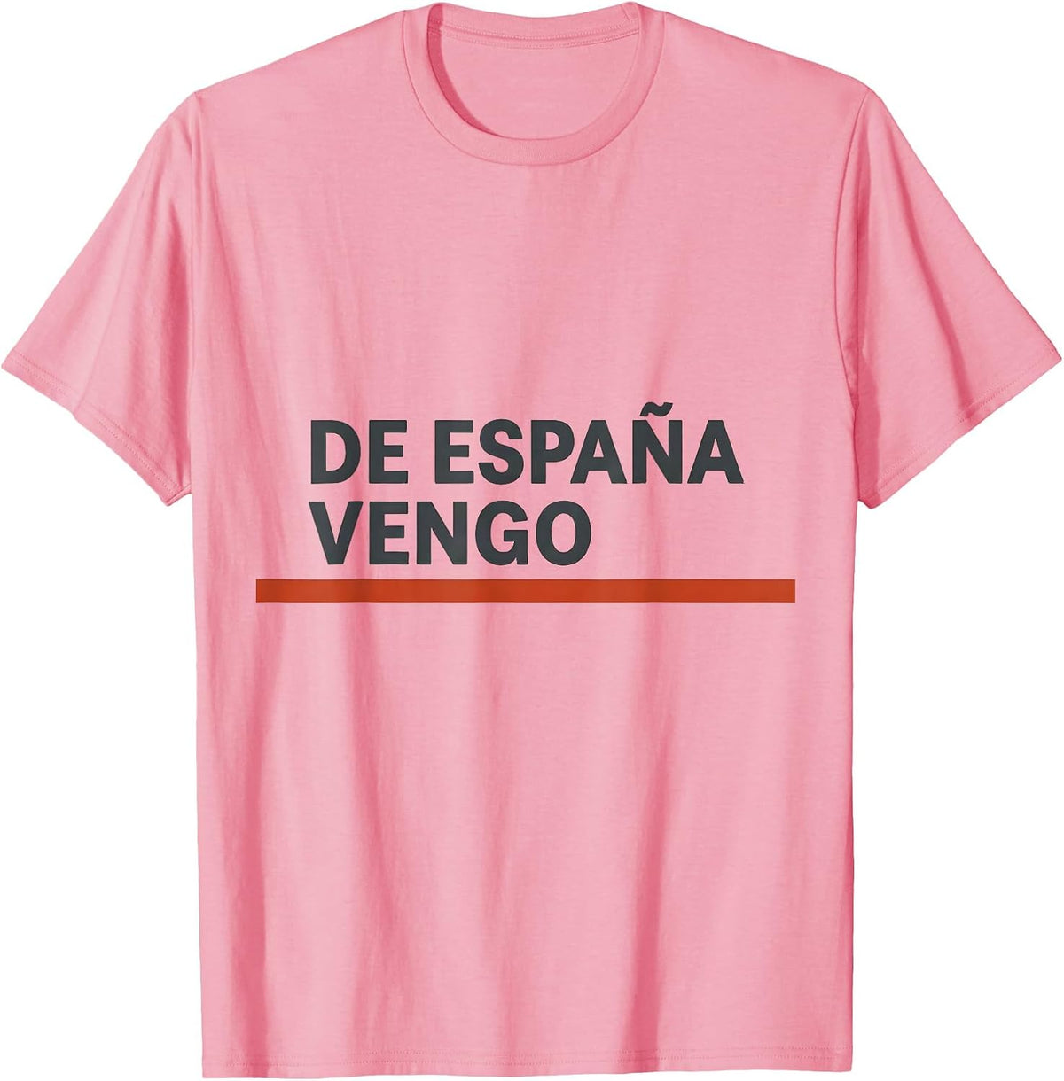 Men's De España Vengo Minimalist Spanish Heritage Souvenir T-Shirt - Pink