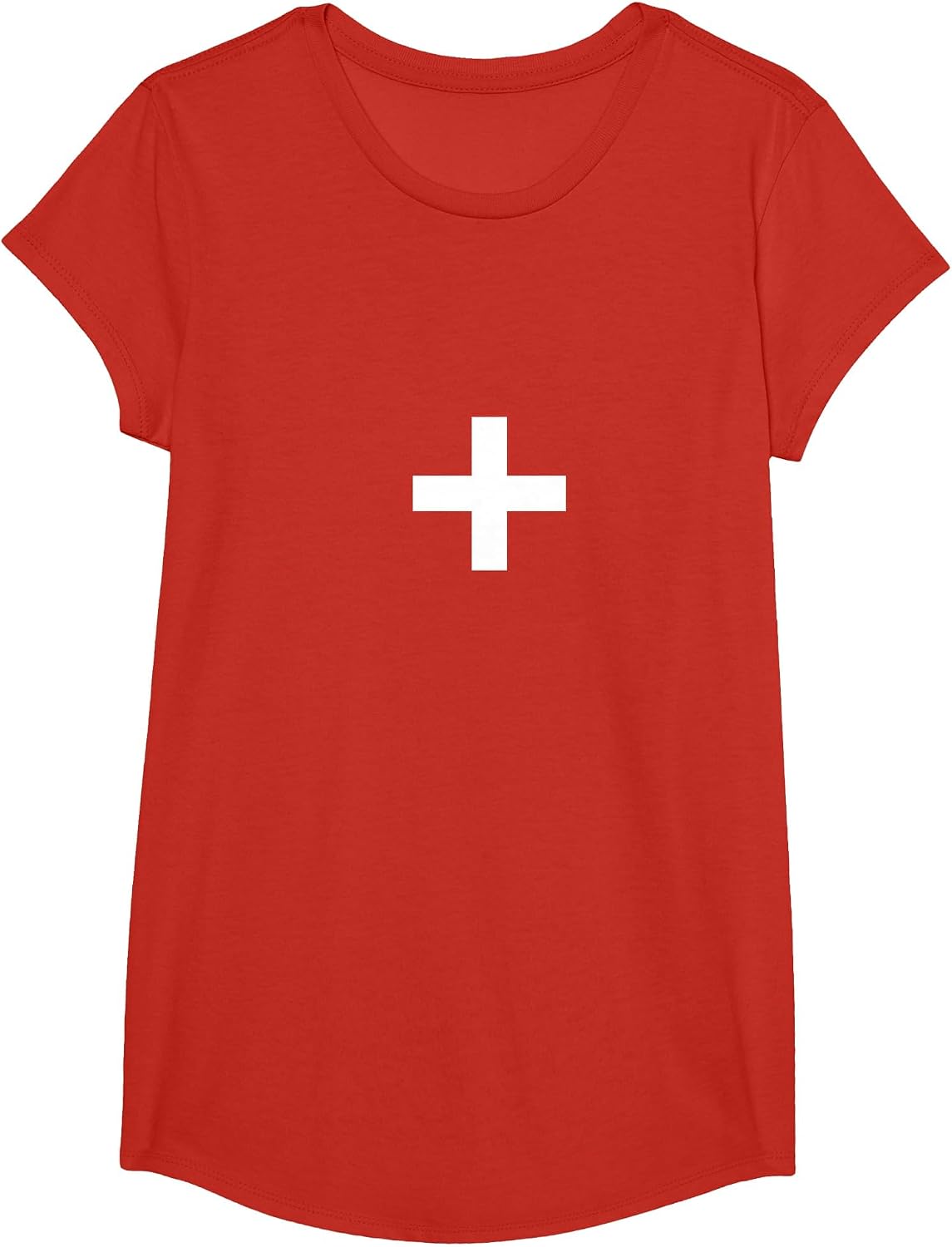 Plus Sign + Matching Alphabet Numbers & Symbols Math T-Shirt - Girls Red