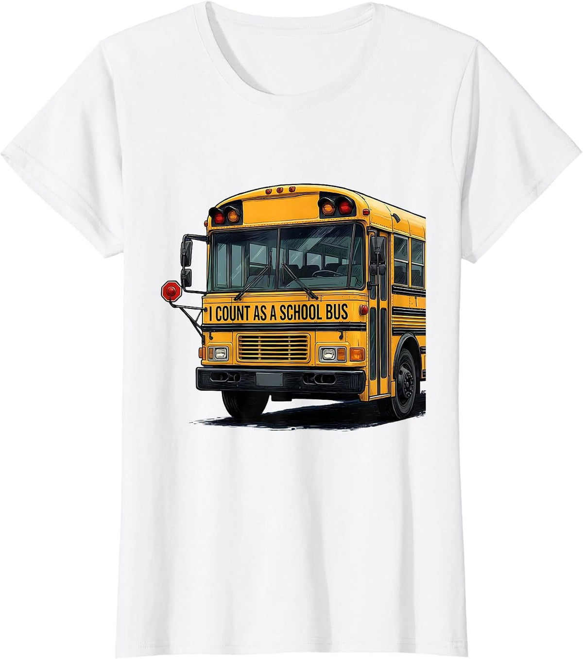 I Count As A School Bus Funny School Bus Driver Halloween T-Shirt - White