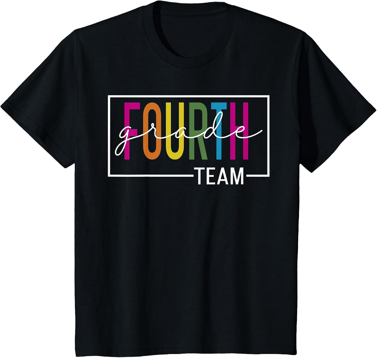 Fourth Grade Teacher Team Student Grade Squad Back to School T-Shirt - Black