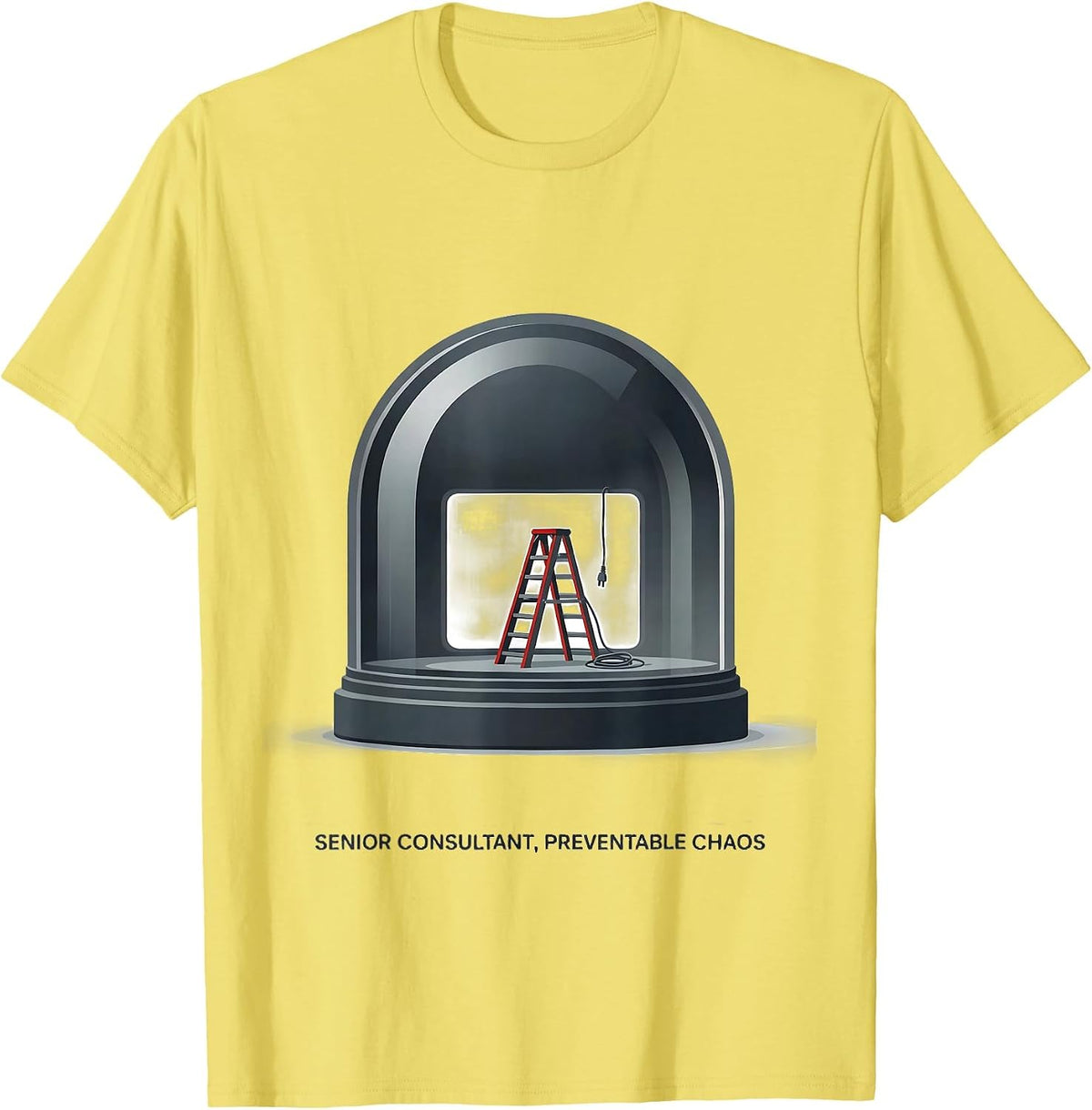Men's Senior Consultant Preventable Chaos Funny Paramedic EMT Gift T-Shirt - Lemon Yellow