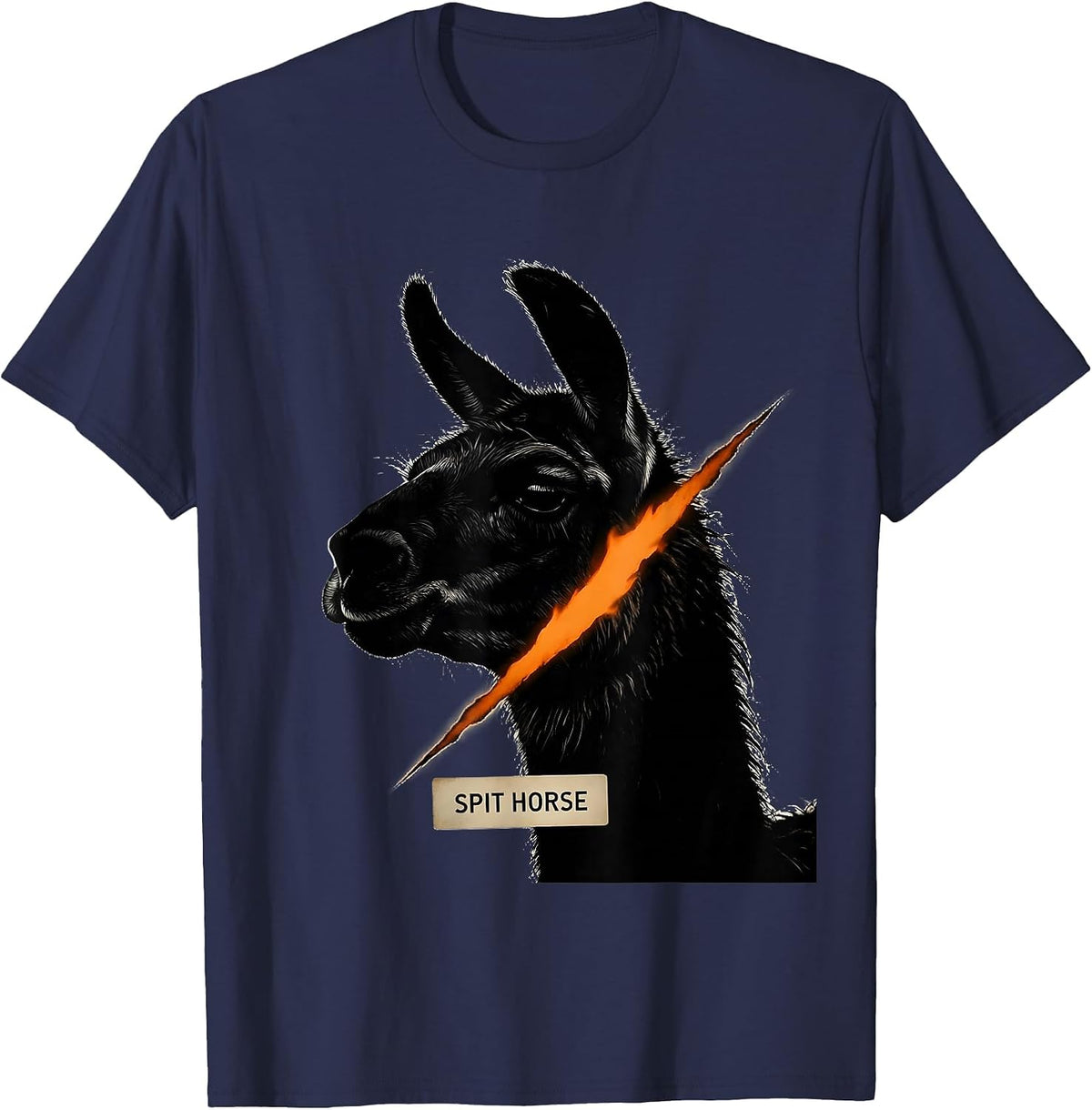 Men's Spit Horse Funny Animal Meme Nickname Sarcastic Humor T-Shirt - Navy Blue
