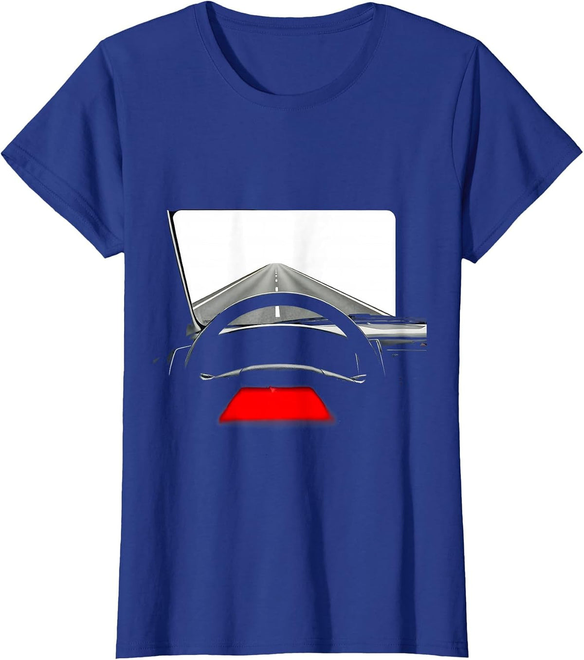Women's EMT Ambulance Night Drive Graphic Tee T-Shirt - Royal Blue