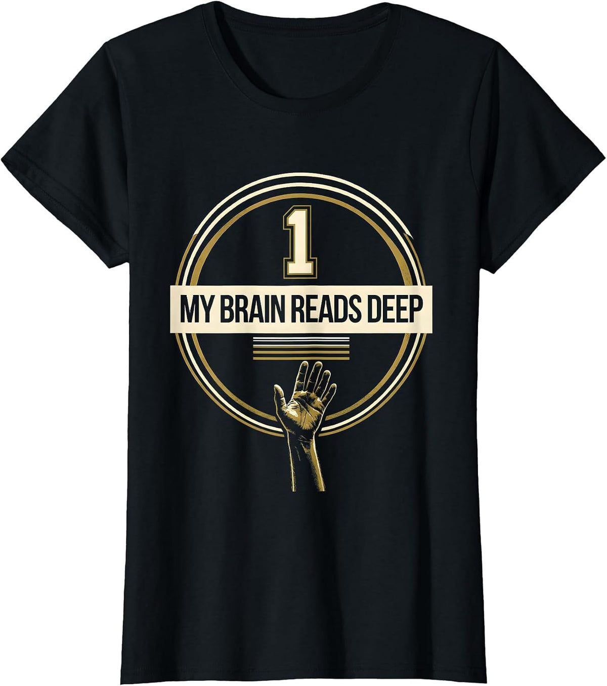 My Brain Reads Deep Dyslexia Awareness Month Emblem Student T-Shirt - Black