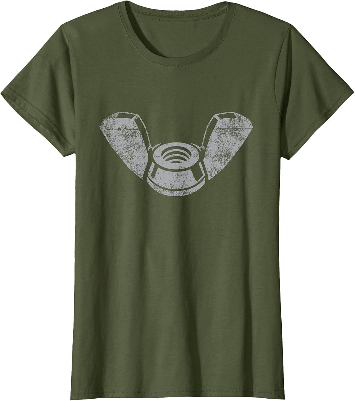 Funny Wing Nut Handyman Tools DIY Retro Fix It Guy Gal T-Shirt - Olive Green