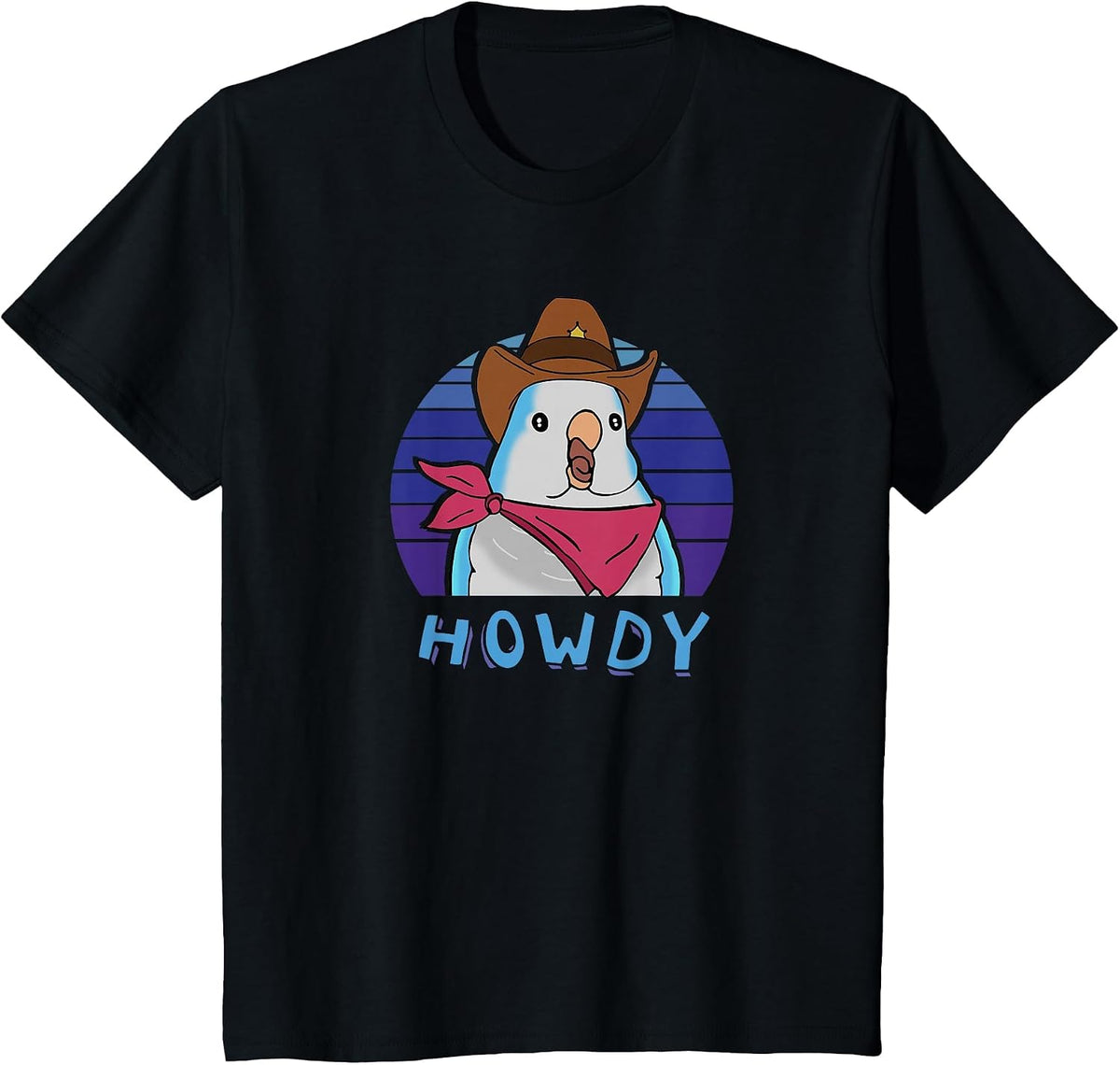 Aesthetic Howdy Funny Cute Blue Quaker Parrot Monk Parakeet T-Shirt - Black