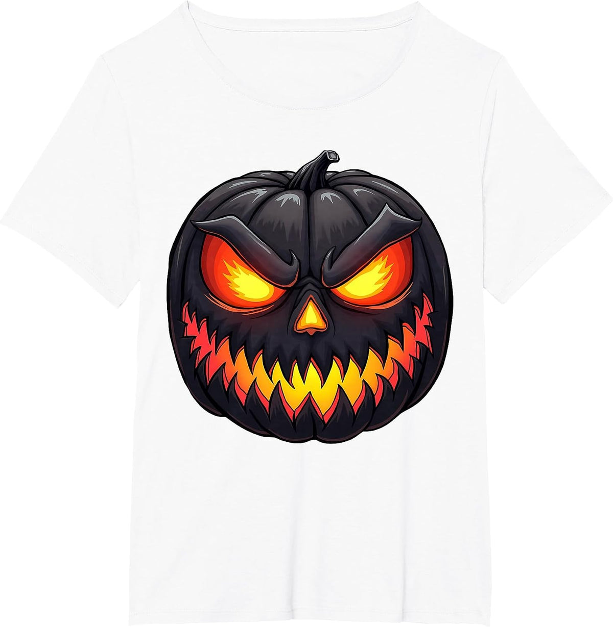 Scary Jack O Lantern Creepy Pumpkin Face Halloween Costume T-Shirt - White