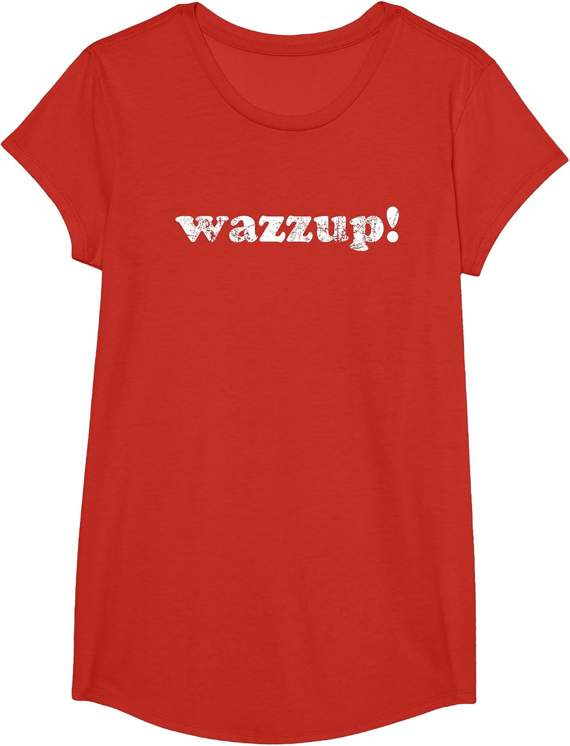Wazzup! Distressed 90s Meme Throwback Vintage Funny Slogan T-Shirt - Girls Red