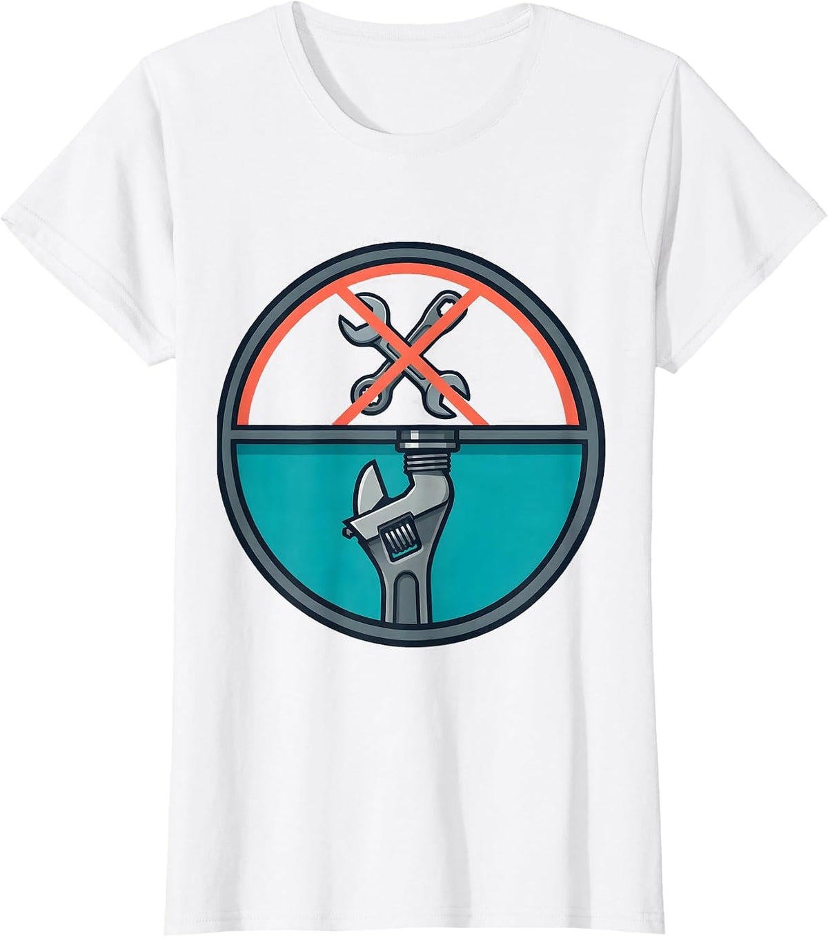 Sealed Pipe Wrench Plumber Dad Trade Humor T-Shirt - White