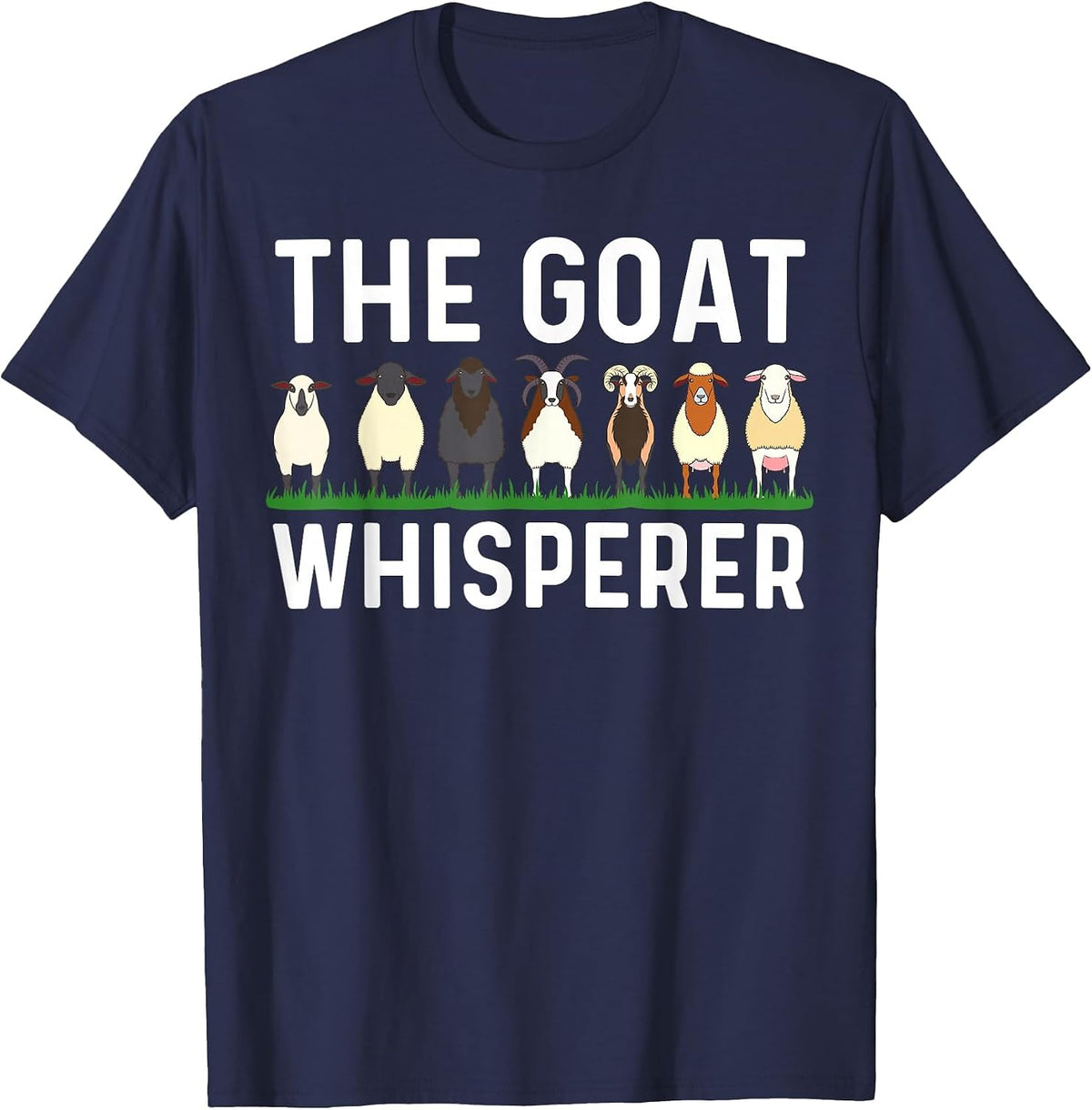 Funny Goat Design Men Women Kid Farm Animal Pygmy Goat Lover T-Shirt - Navy Blue