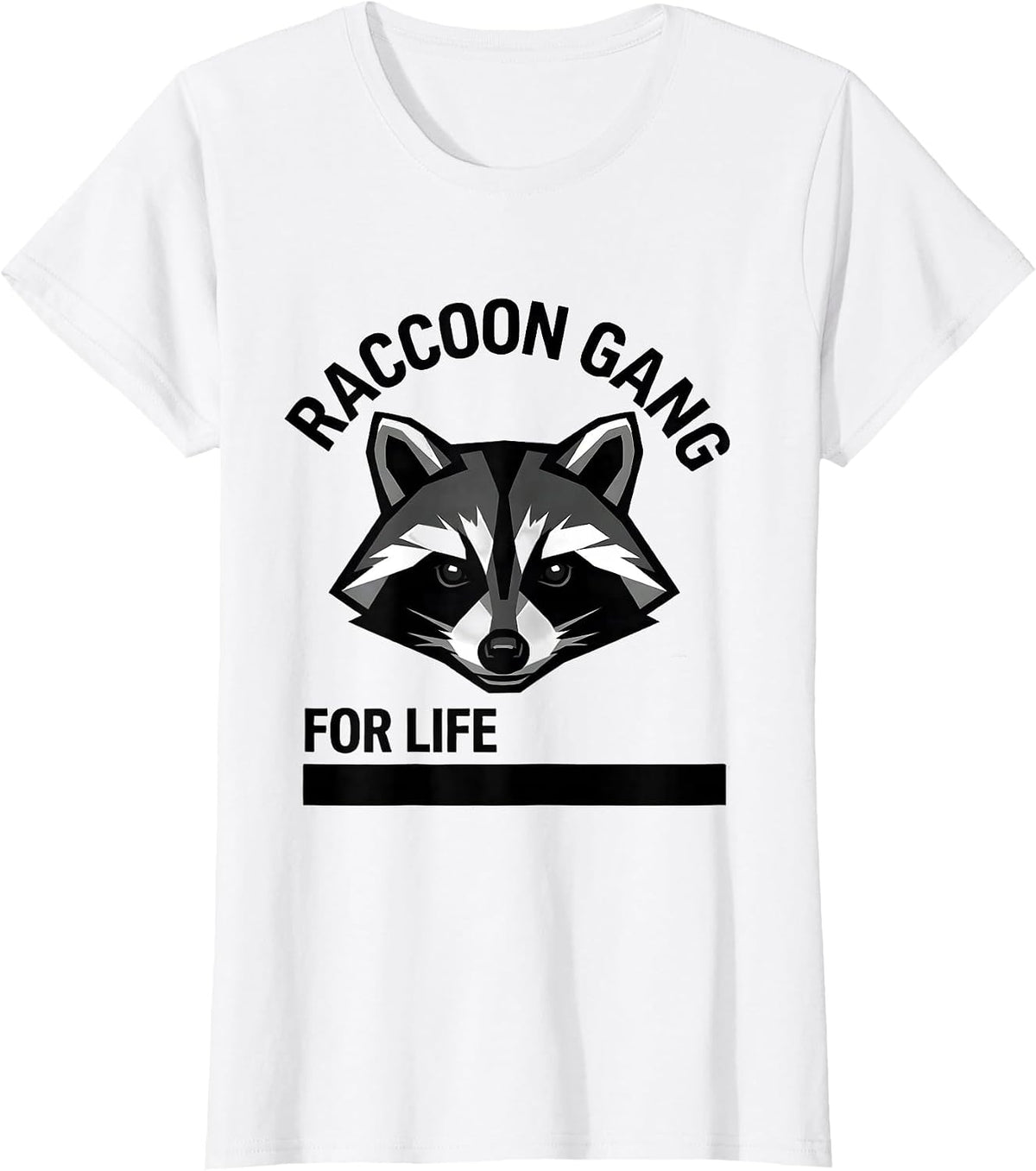 Raccoon Gang For Life Wild Crew Design T-Shirt - White